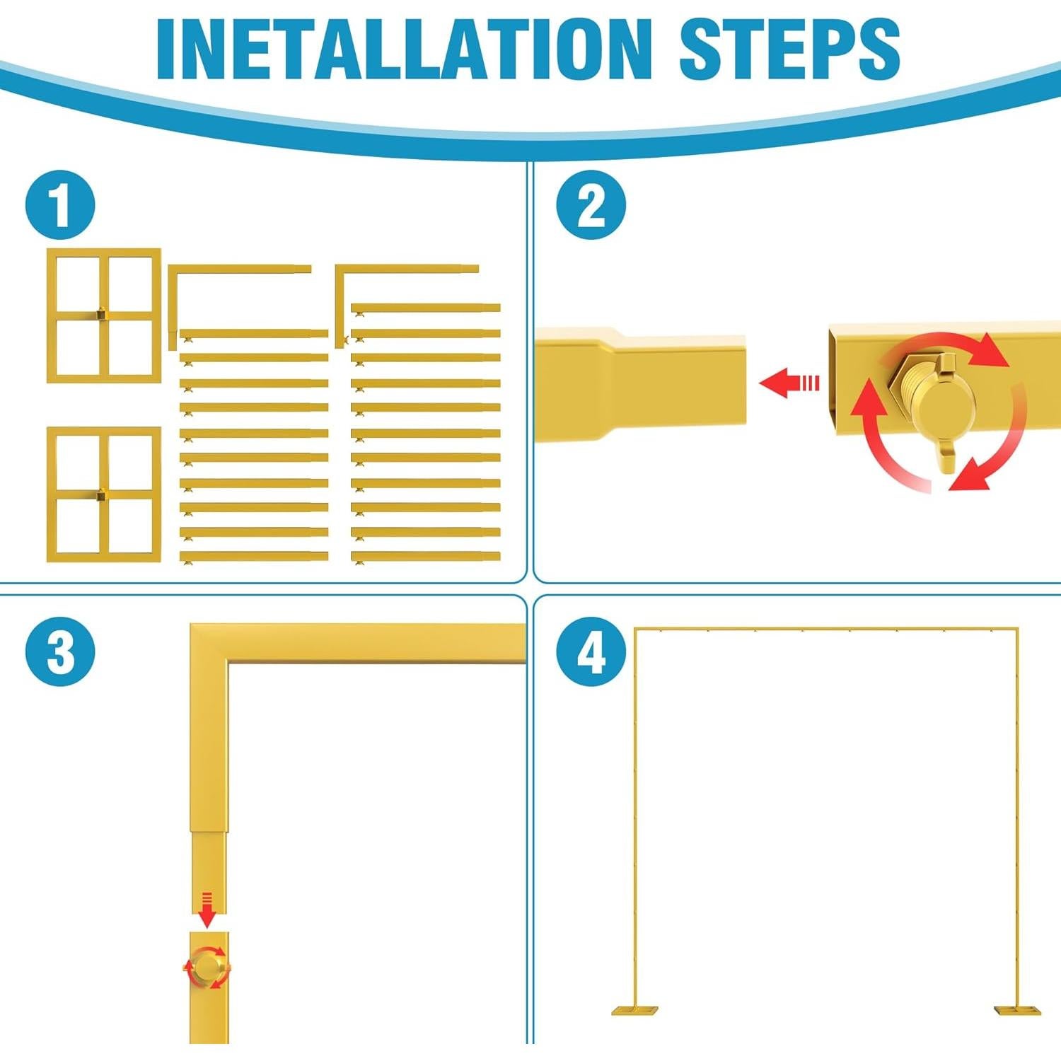 Soporte de Fondo Ajustable Fomcet 3.05x3.05m Dorado
