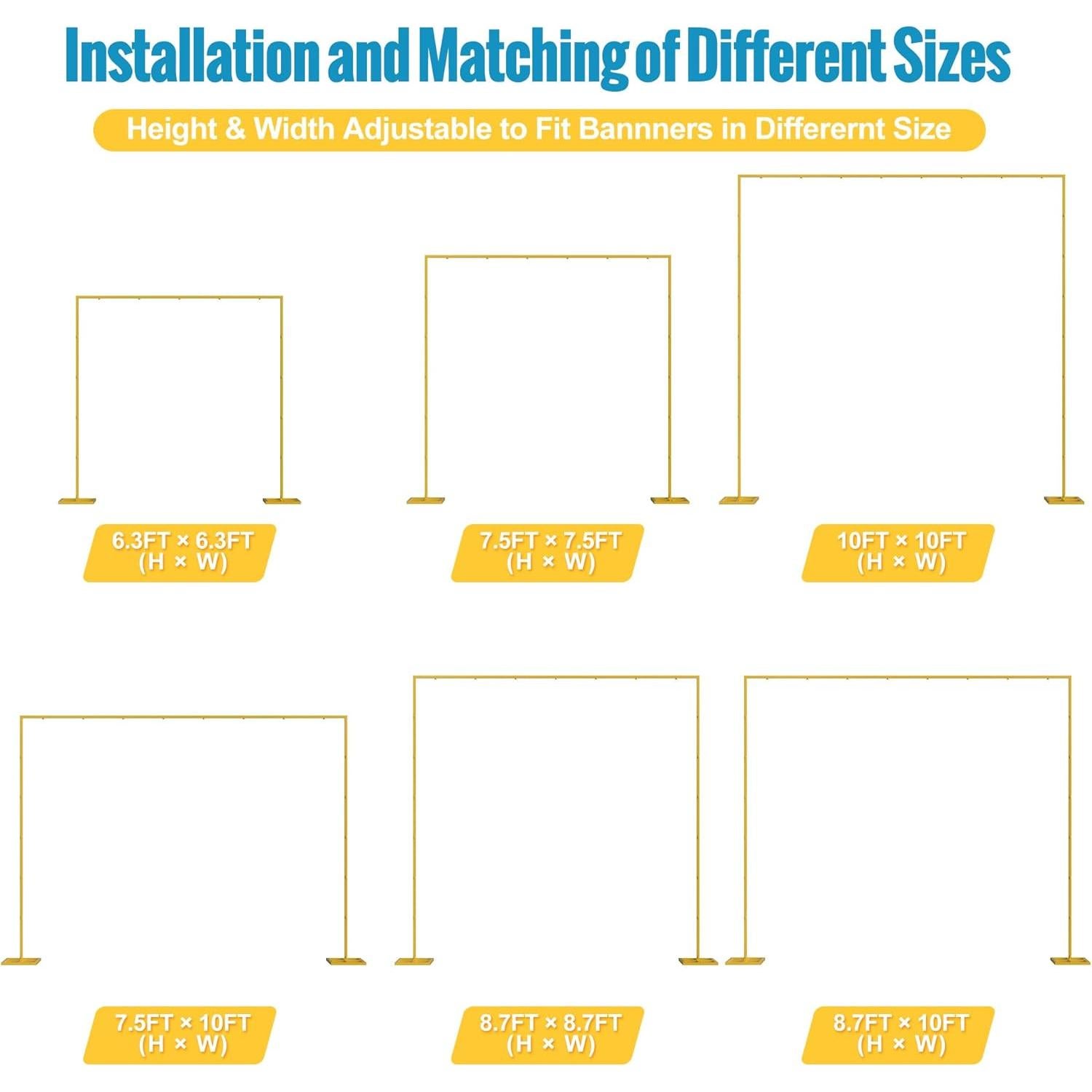 Soporte de Fondo Ajustable Fomcet 3.05x3.05m Dorado