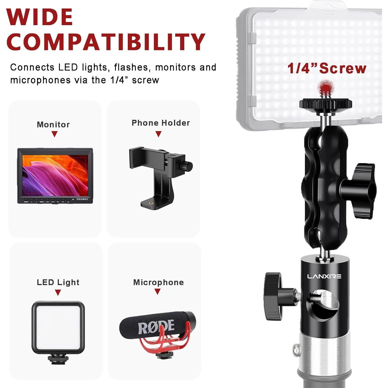 Adaptador de Montaje Lanxire L0212 para Soporte de Luz