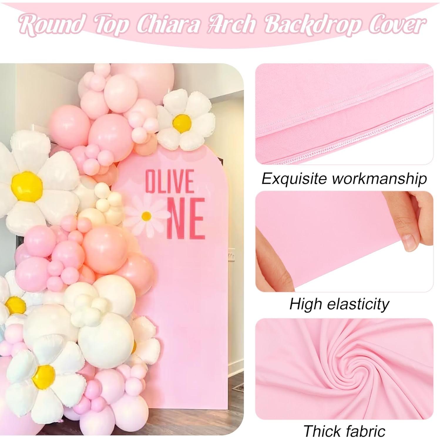 Cubierta de Arco de Boda Spandex Rosa 2.2m x 1.2m Fivenl