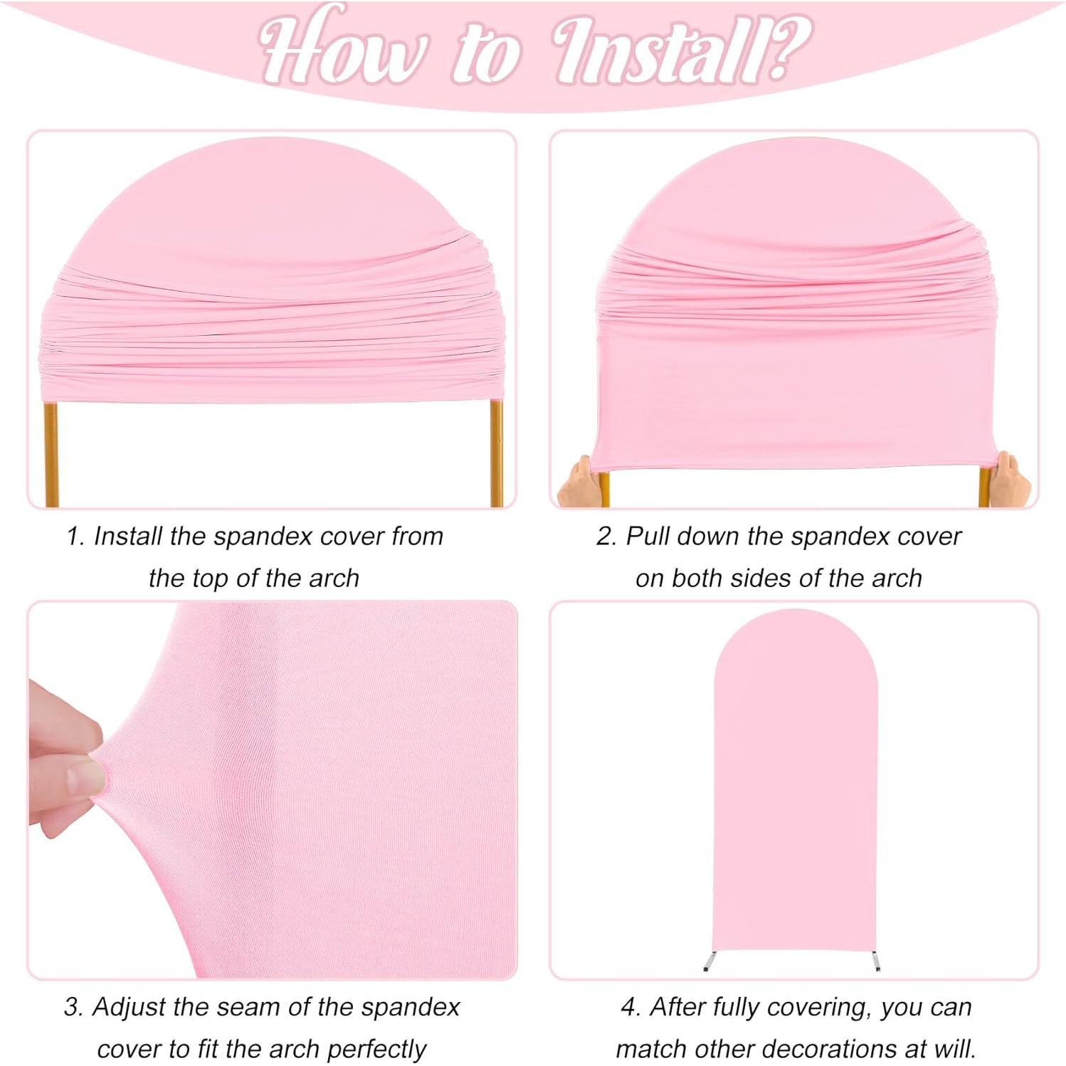Cubierta de Arco de Boda Spandex Rosa 2.2m x 1.2m Fivenl