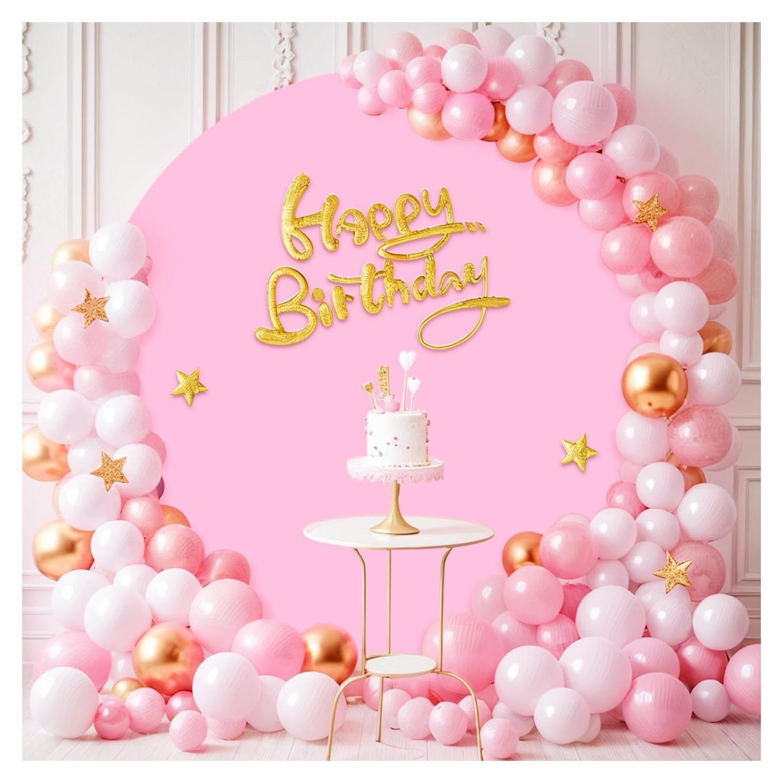 Cubierta de Fondo Redonda Babenest 2.0m Rosa Claro para Eventos