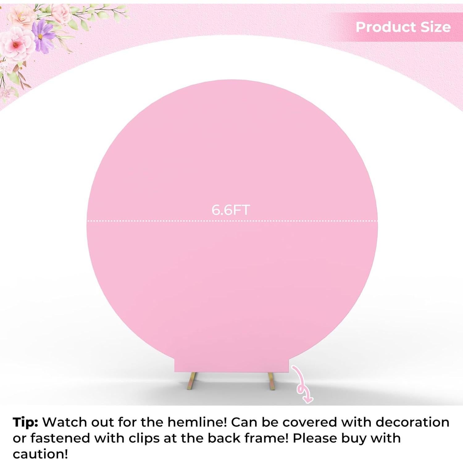 Cubierta de Fondo Redonda Babenest 2.0m Rosa Claro para Eventos