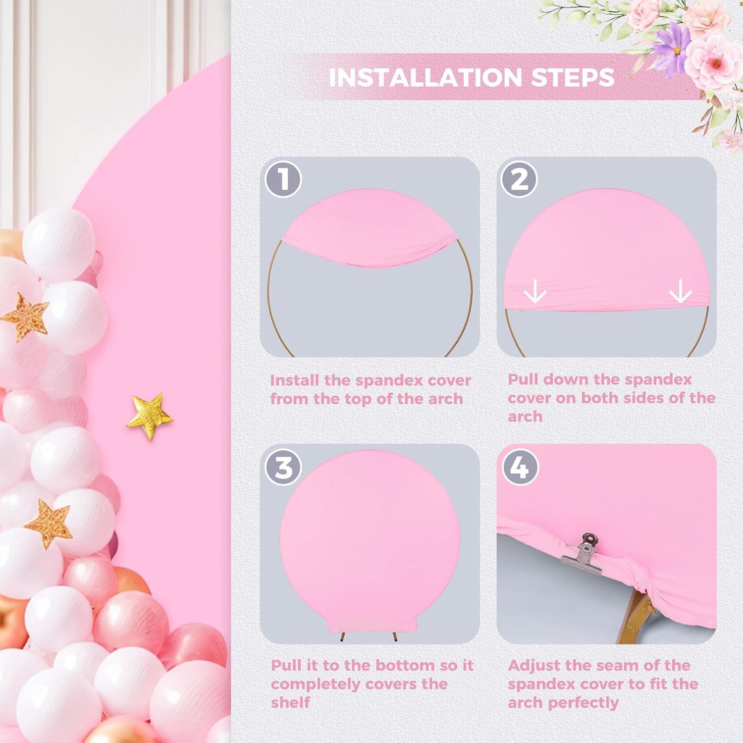 Cubierta de Fondo Redonda Babenest 2.0m Rosa Claro para Eventos