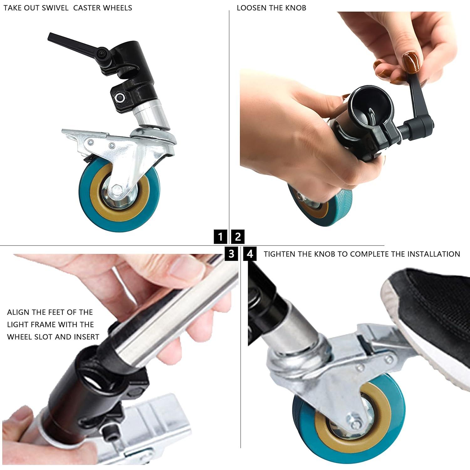 Juego de Ruedas Giratorias Profesionales YunDZ 25mm con Freno