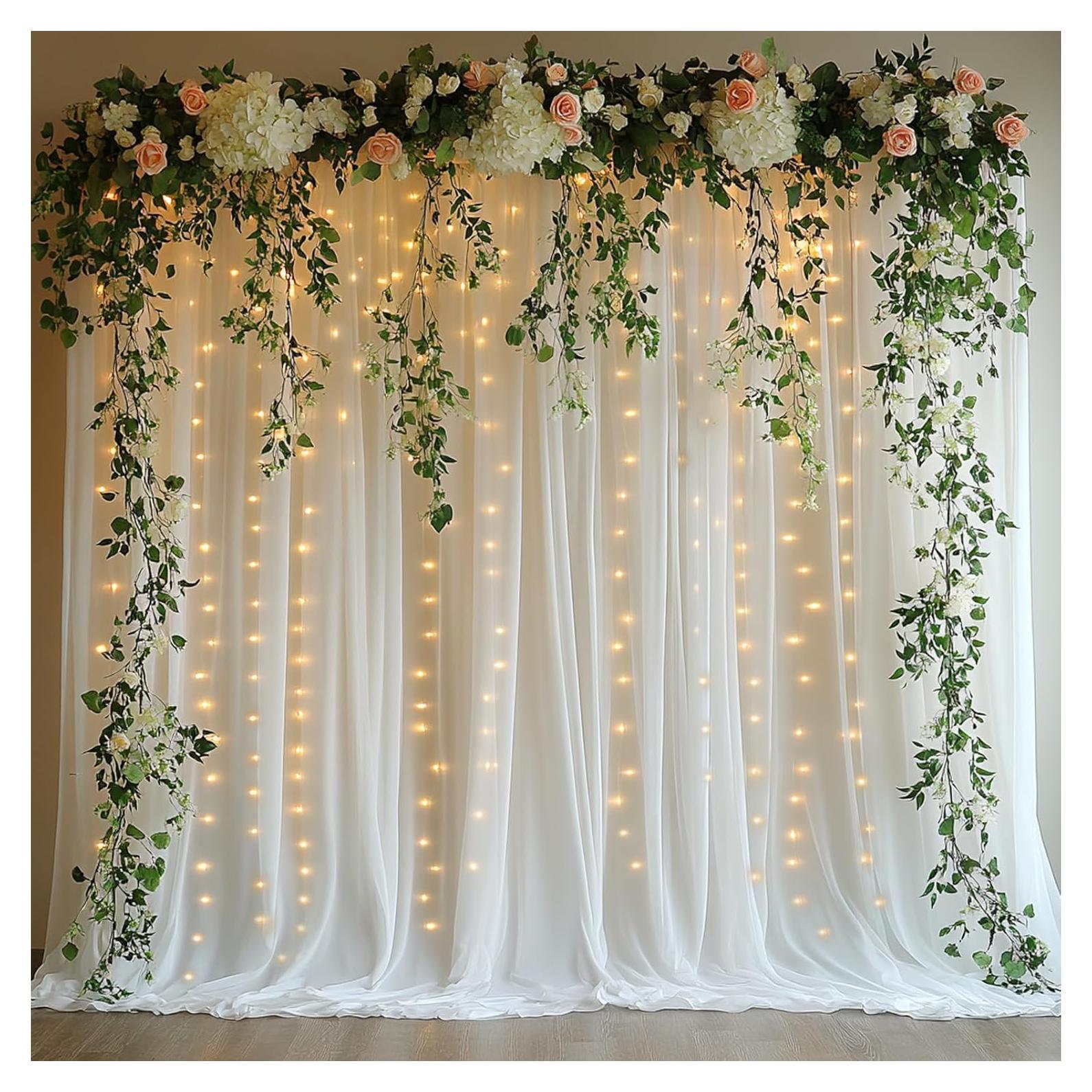 Telón de Tul Blanco con 300 Luces LED 3.05x3.05m HOLITS