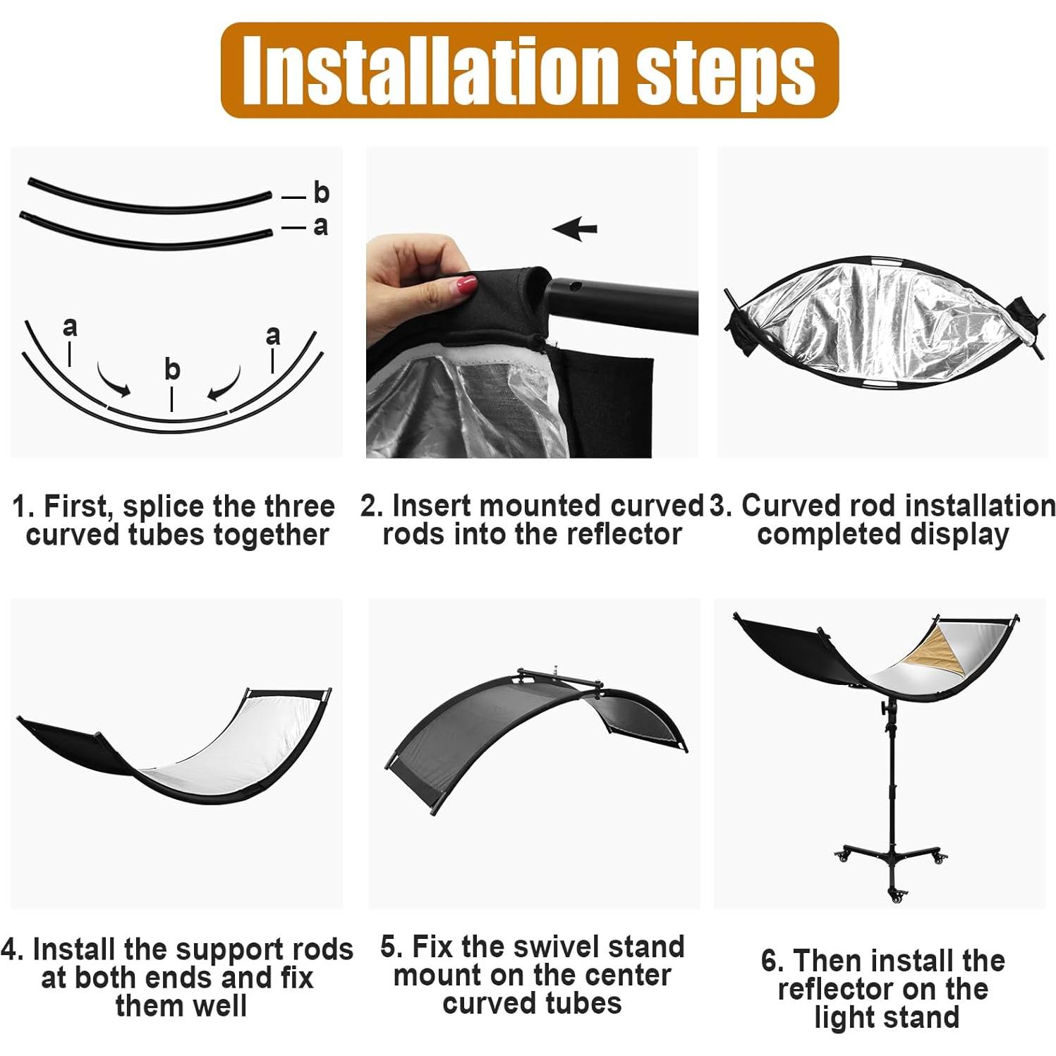 Reflector de Luz Clamshell 70"x24" MCCKLE con Soporte y Bolsa