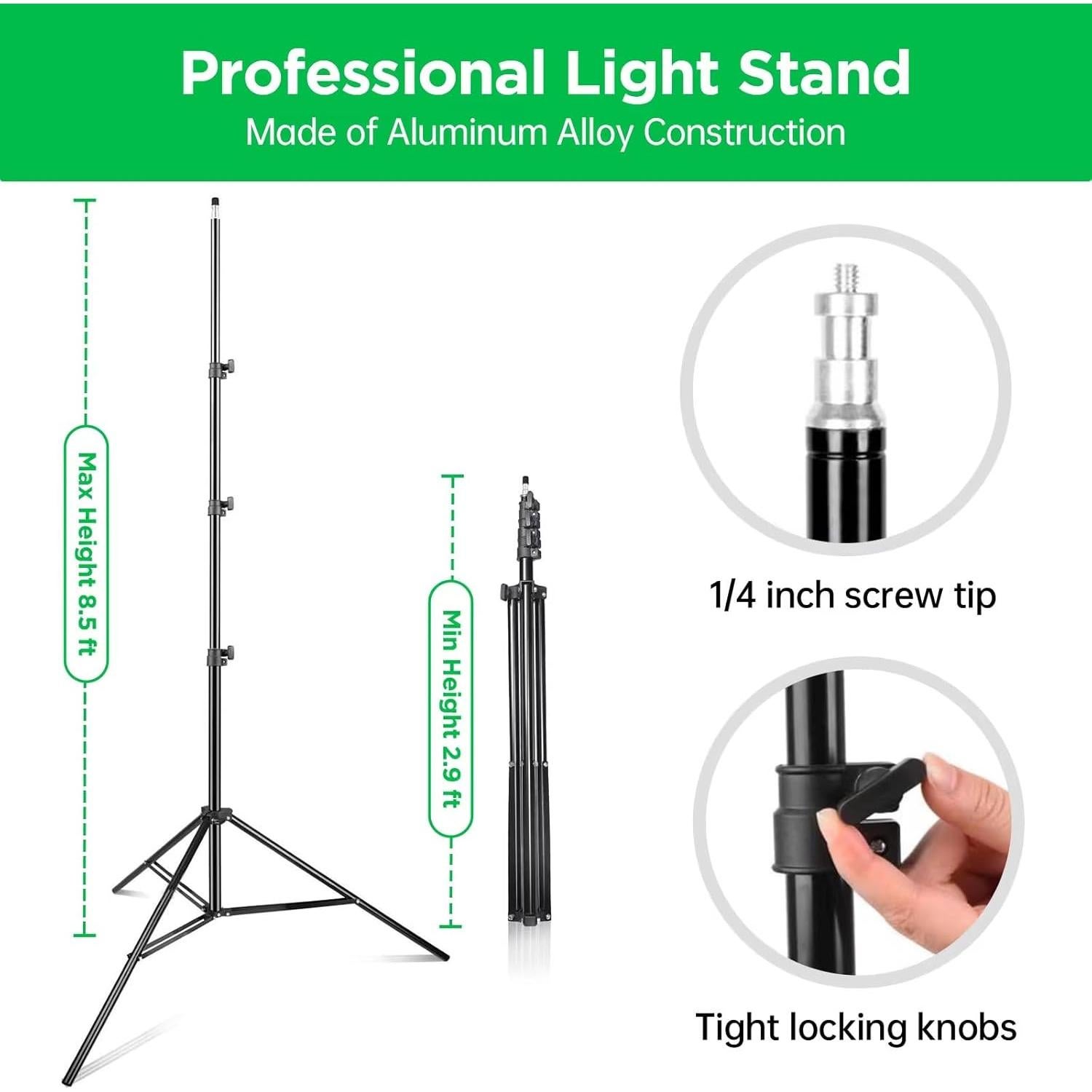 Soporte de Clip y Trípode de Luz Hahawalker 2.6m Ajustable