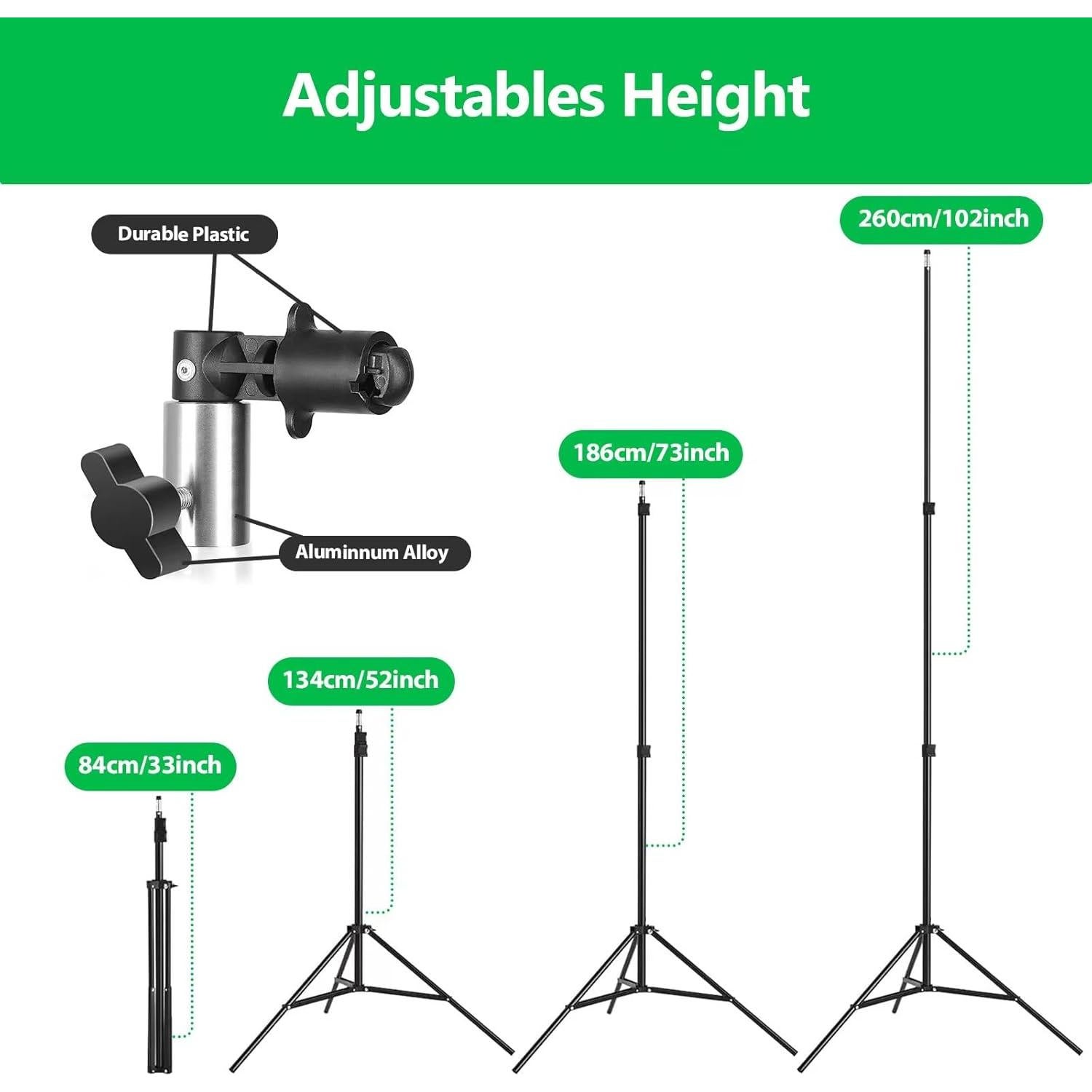 Soporte de Clip y Trípode de Luz Hahawalker 2.6m Ajustable