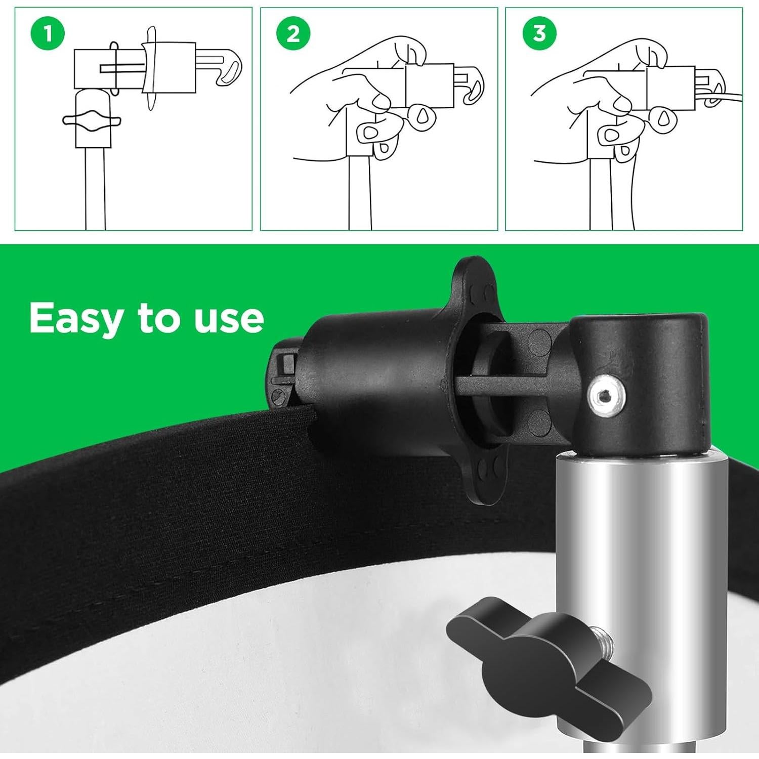 Soporte de Clip y Trípode de Luz Hahawalker 2.6m Ajustable