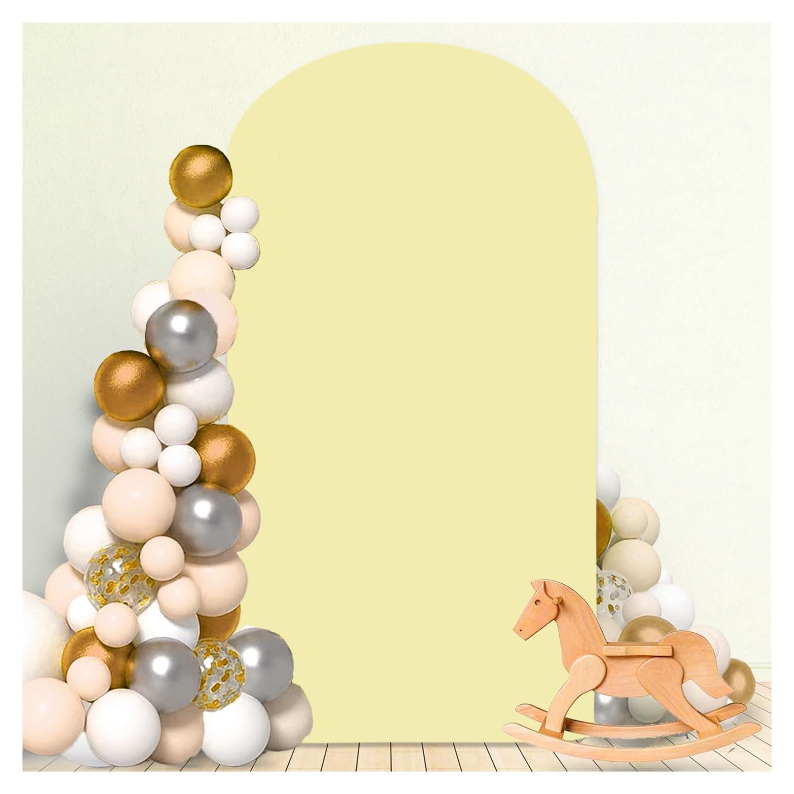 Cubierta de Arco de Boda MODFUNS Amarillo Claro 2.6x6ft