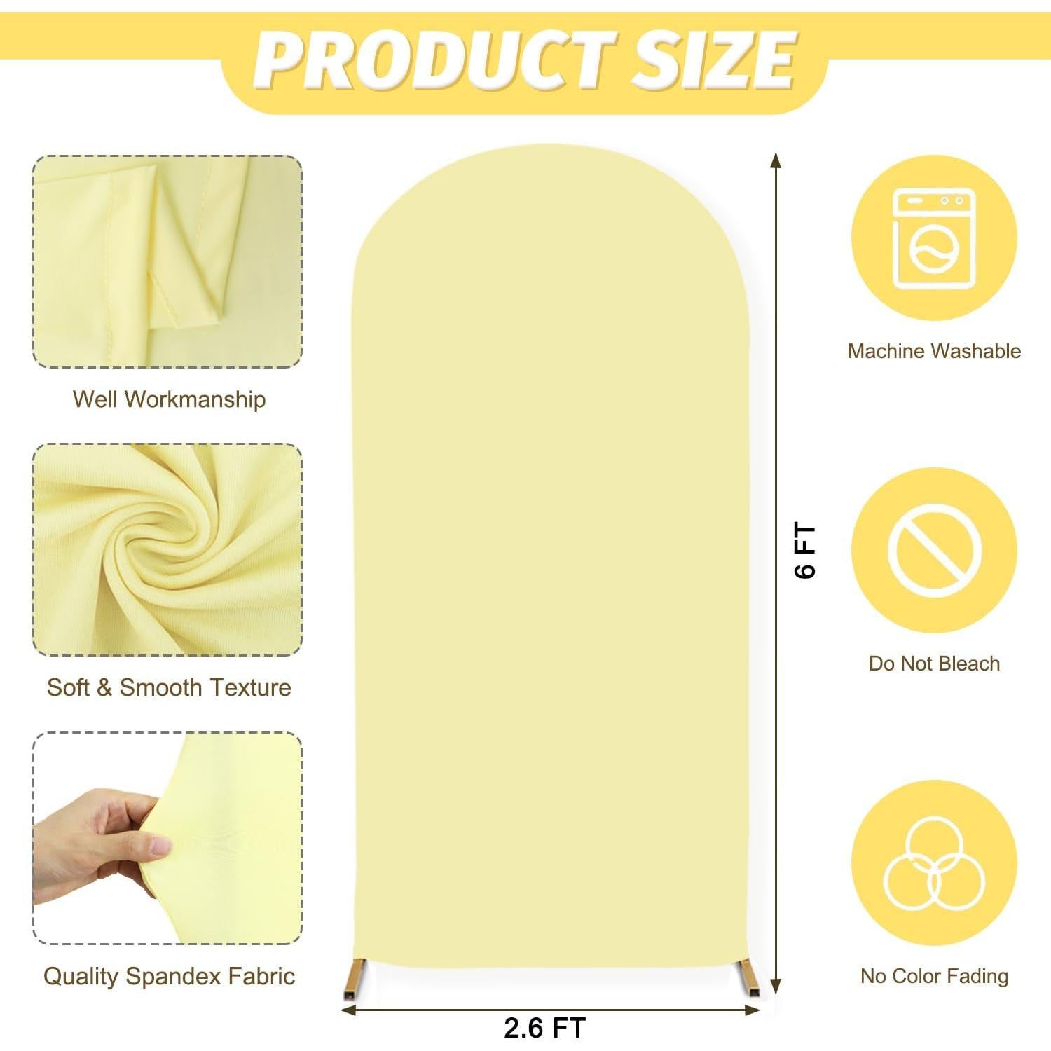 Cubierta de Arco de Boda MODFUNS Amarillo Claro 2.6x6ft