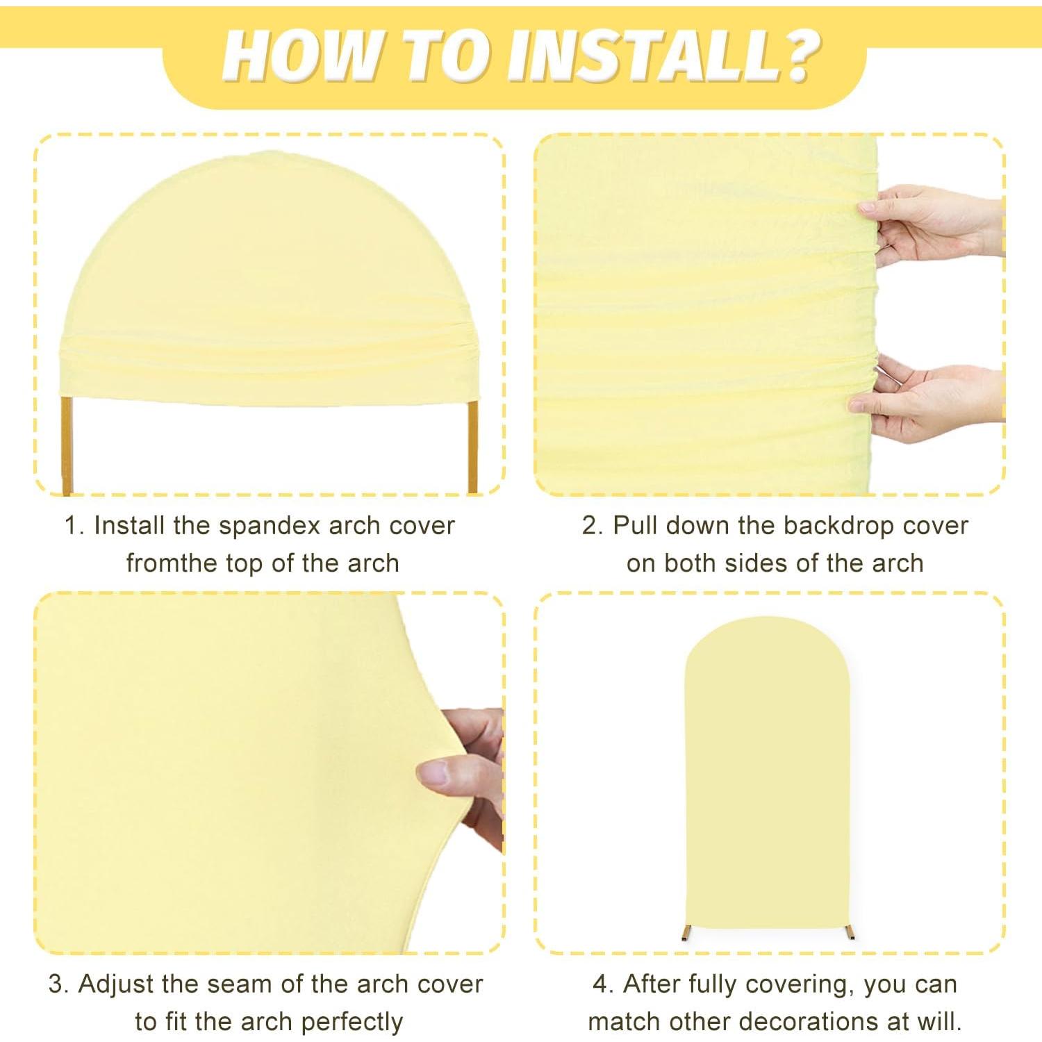 Cubierta de Arco de Boda MODFUNS Amarillo Claro 2.6x6ft