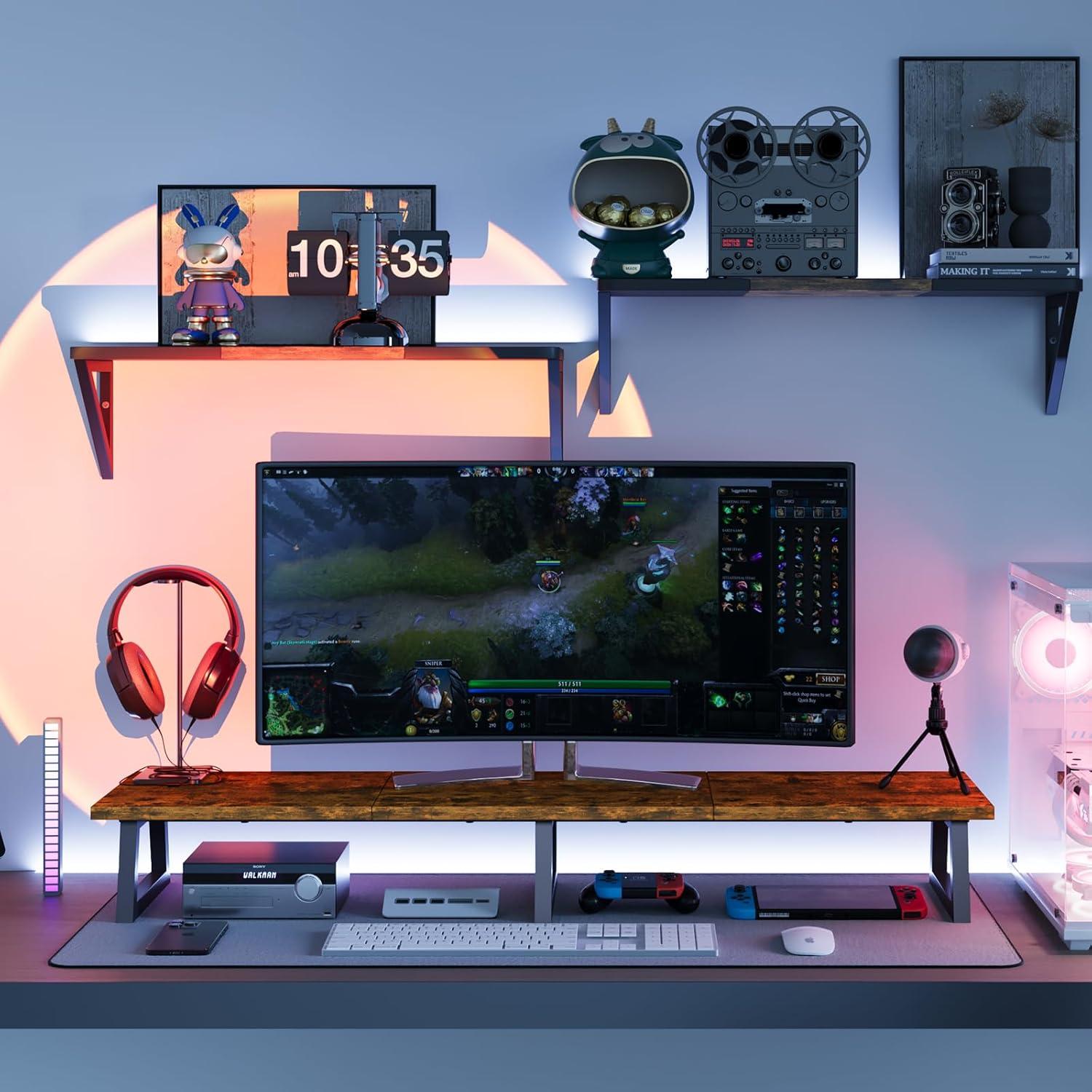 Soporte para Monitor Doble TEAMIX 106.68 cm Marrón Ergonómico