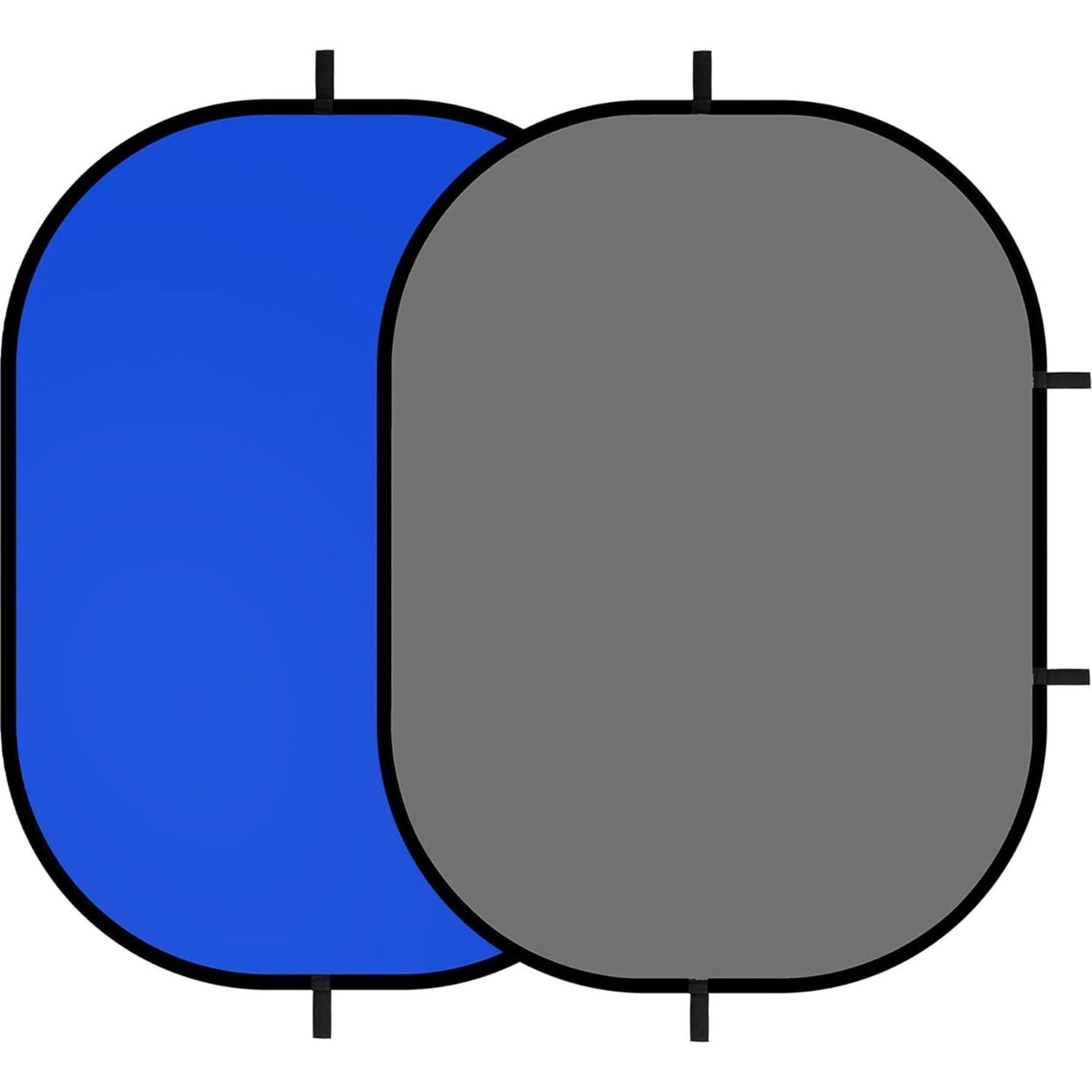 Fondo Chromakey Plegable 2-en-1 Azul Gris 150x200cm con Soporte