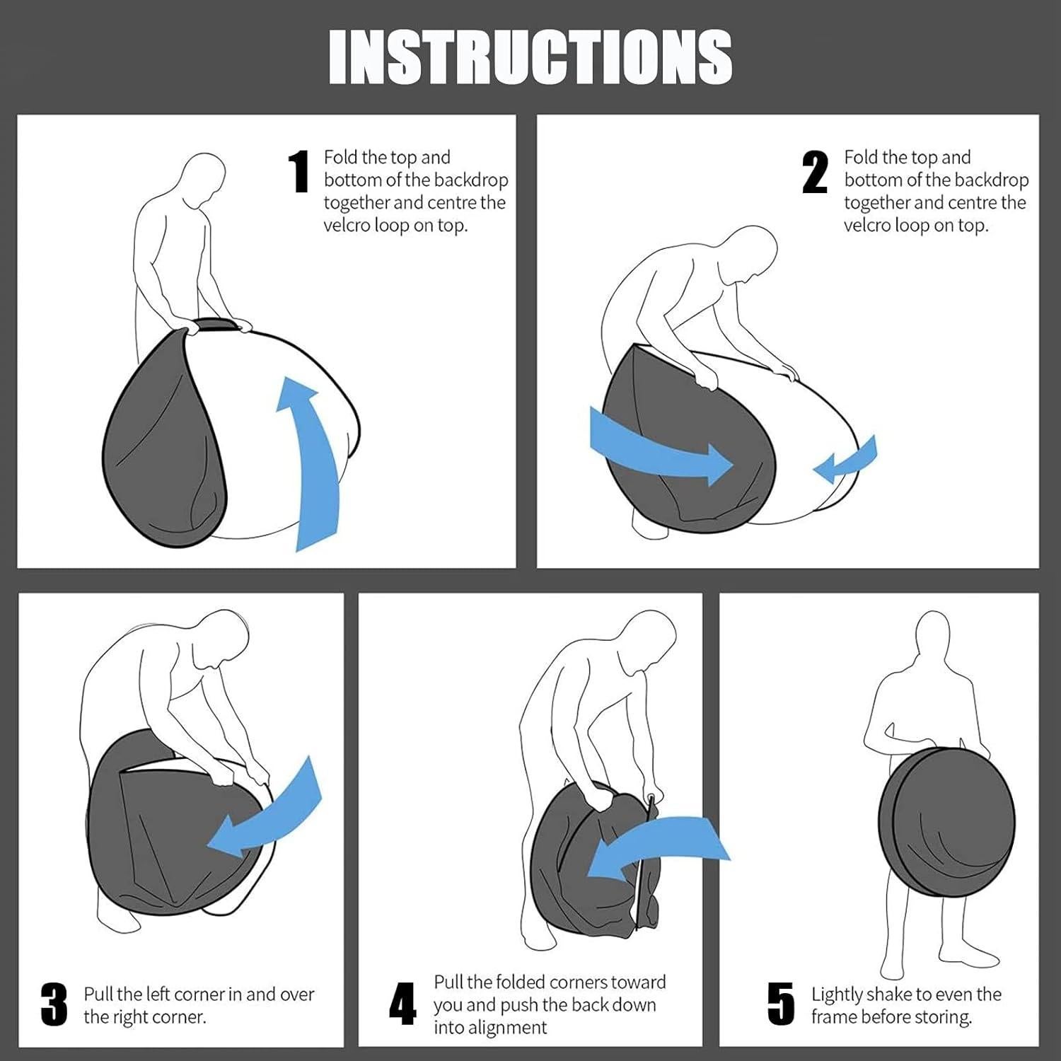 Fondo Chromakey Plegable 2-en-1 Azul Gris 150x200cm con Soporte