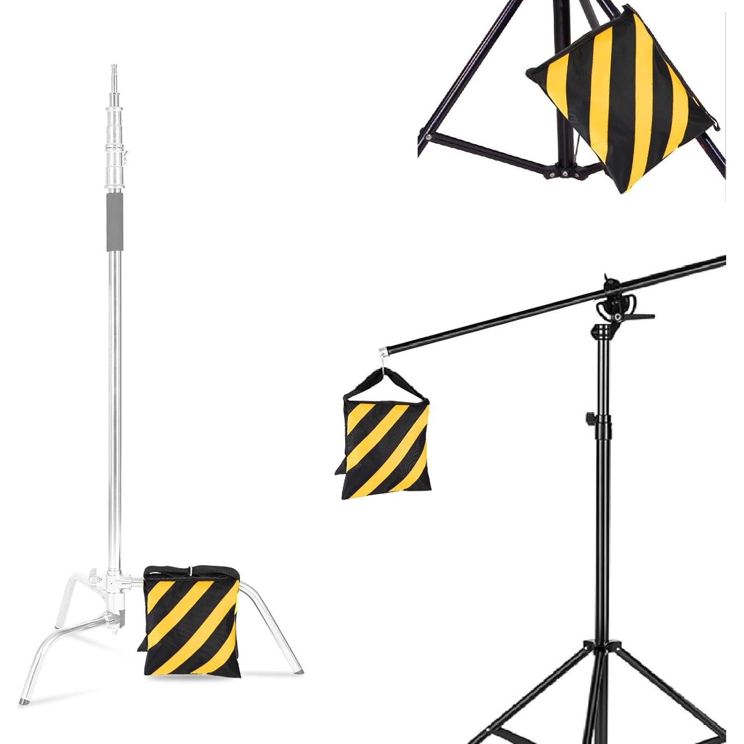 Fasmov Heavy Duty Photographic Sandbag Studio Video Sand Bag for Light Stands, Boom Stand, Tripod,Pack of 4