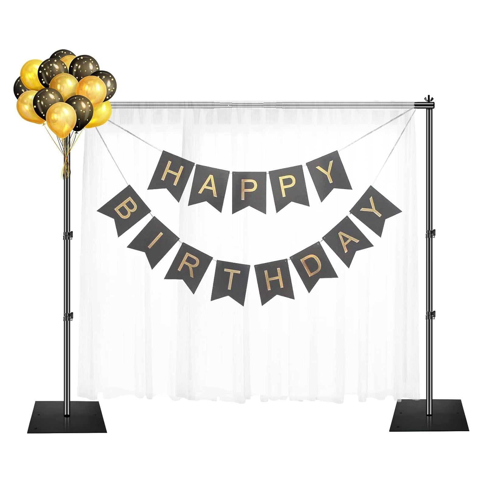 Soporte de Fondo Ajustable EMART 1.98x3.05m Metal Negro