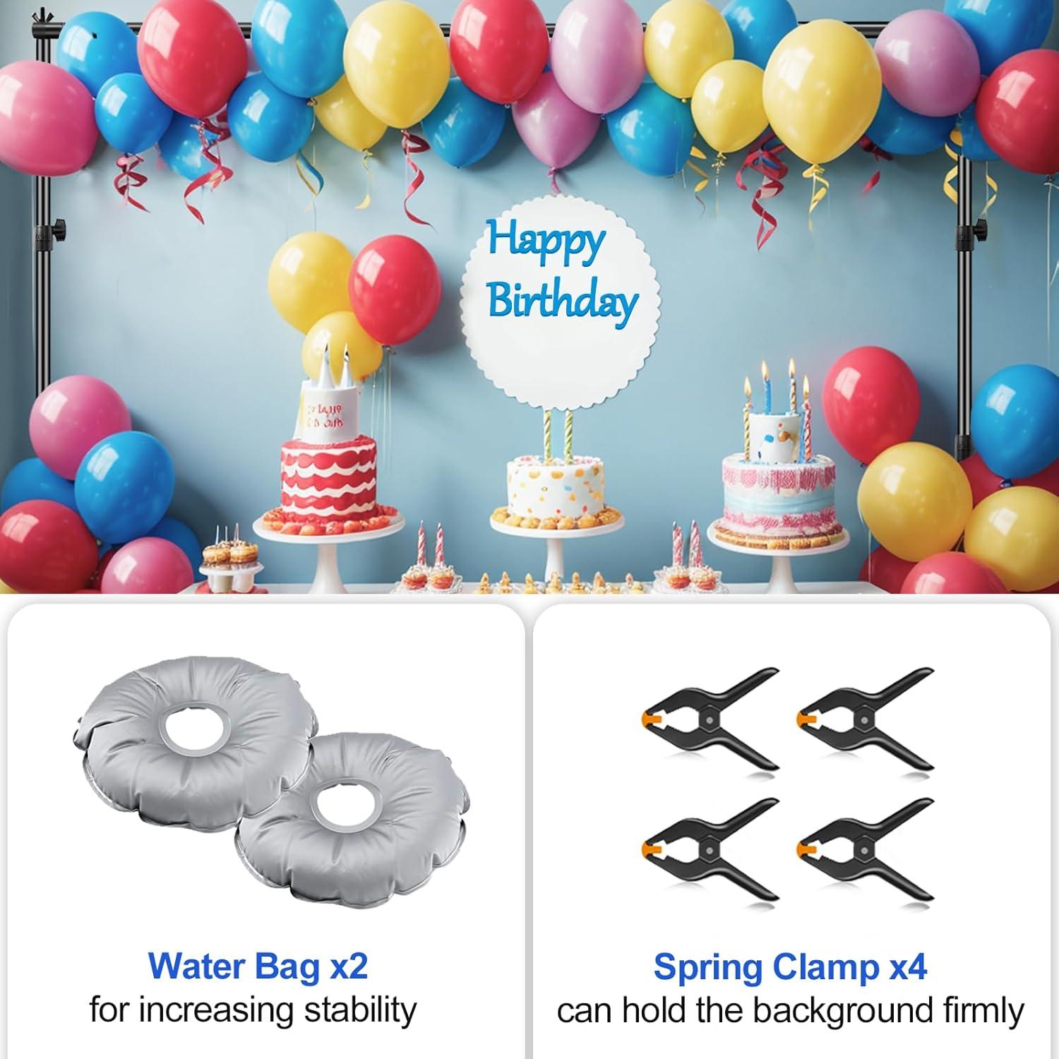 Soporte de Fondo Ajustable EMART 1.98x3.05m Metal Negro