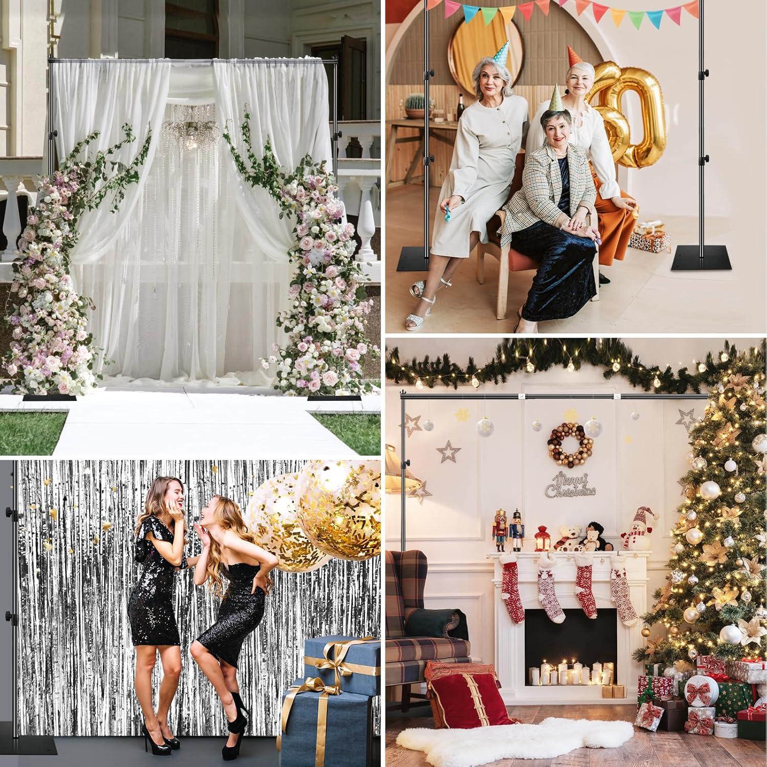 Soporte de Fondo Ajustable EMART 1.98x3.05m Metal Negro