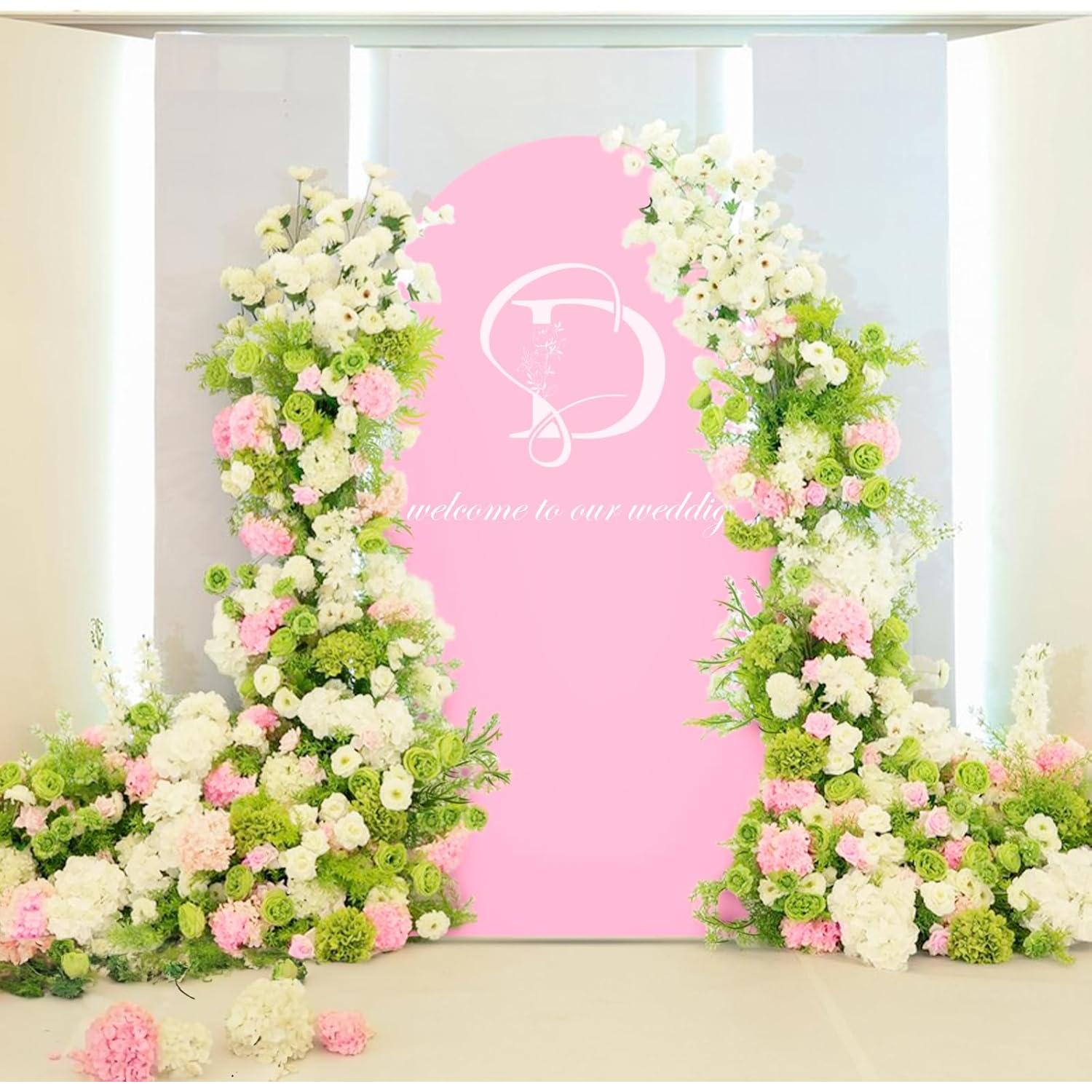 Cubierta de Arco de Boda LEBENGURU 1.83M Spandex Rosa Claro