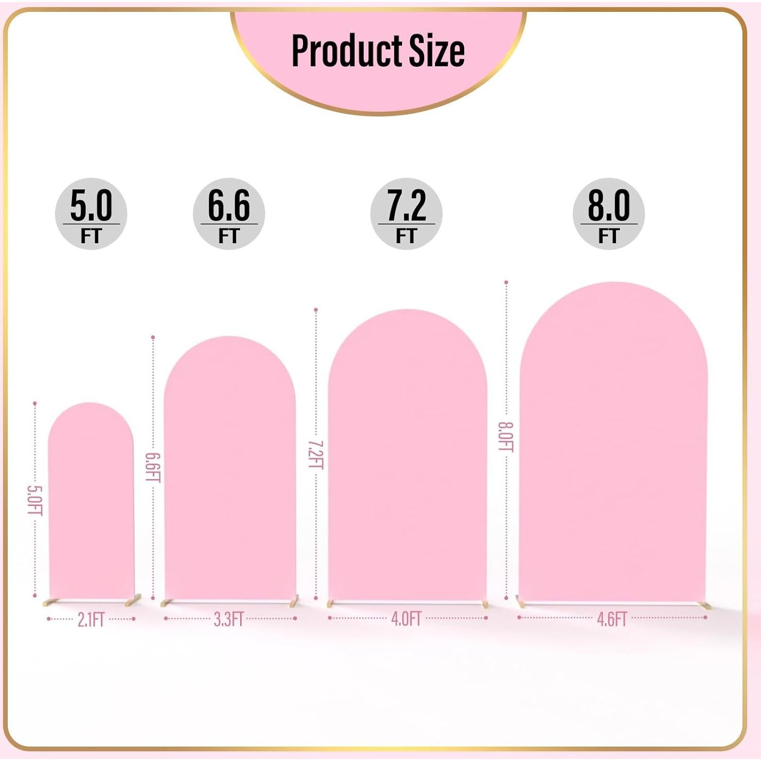 Cubierta de Arco de Boda LEBENGURU 1.83M Spandex Rosa Claro