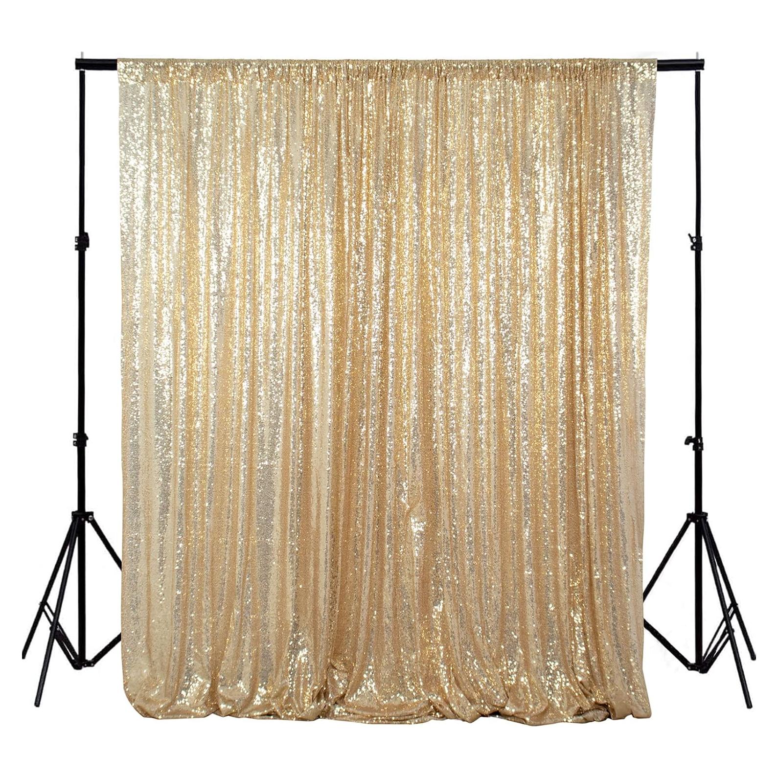 Fondo de Lentejuelas Doradas Claras ShinyBeauty 1.22x2.13m