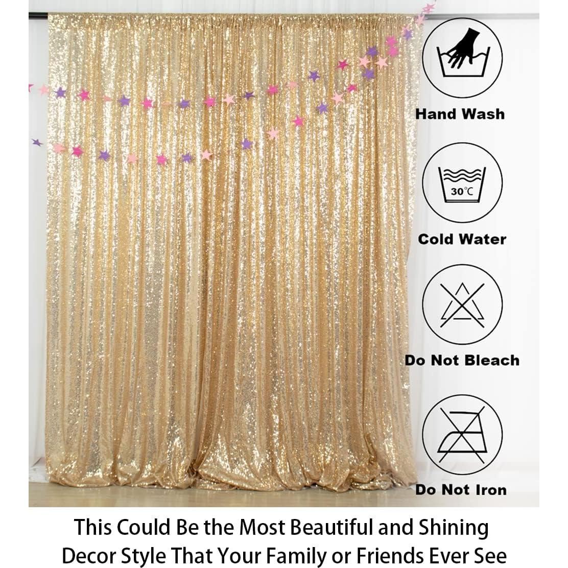 Fondo de Lentejuelas Doradas Claras ShinyBeauty 1.22x2.13m