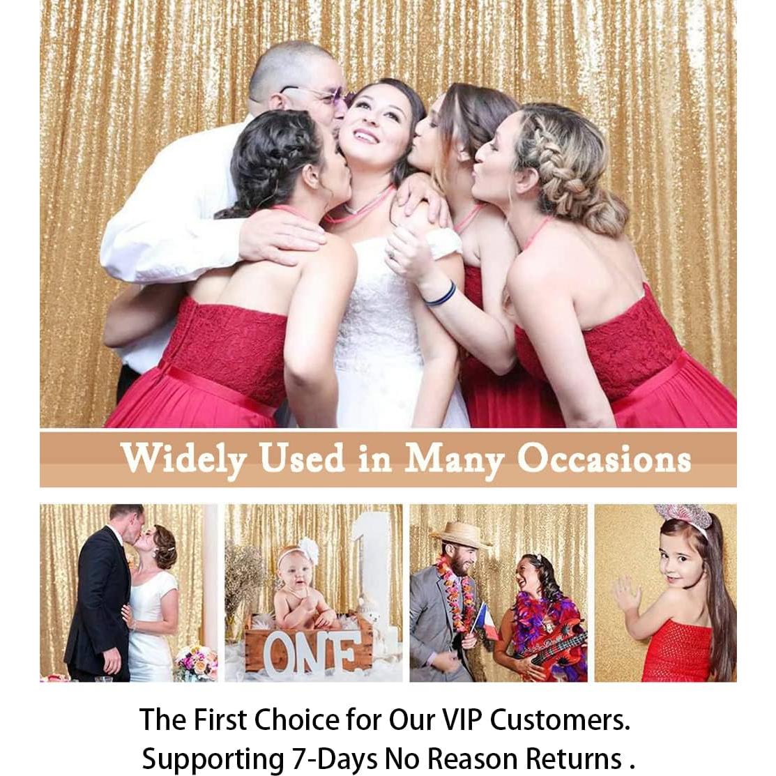 Fondo de Lentejuelas Doradas Claras ShinyBeauty 1.22x2.13m