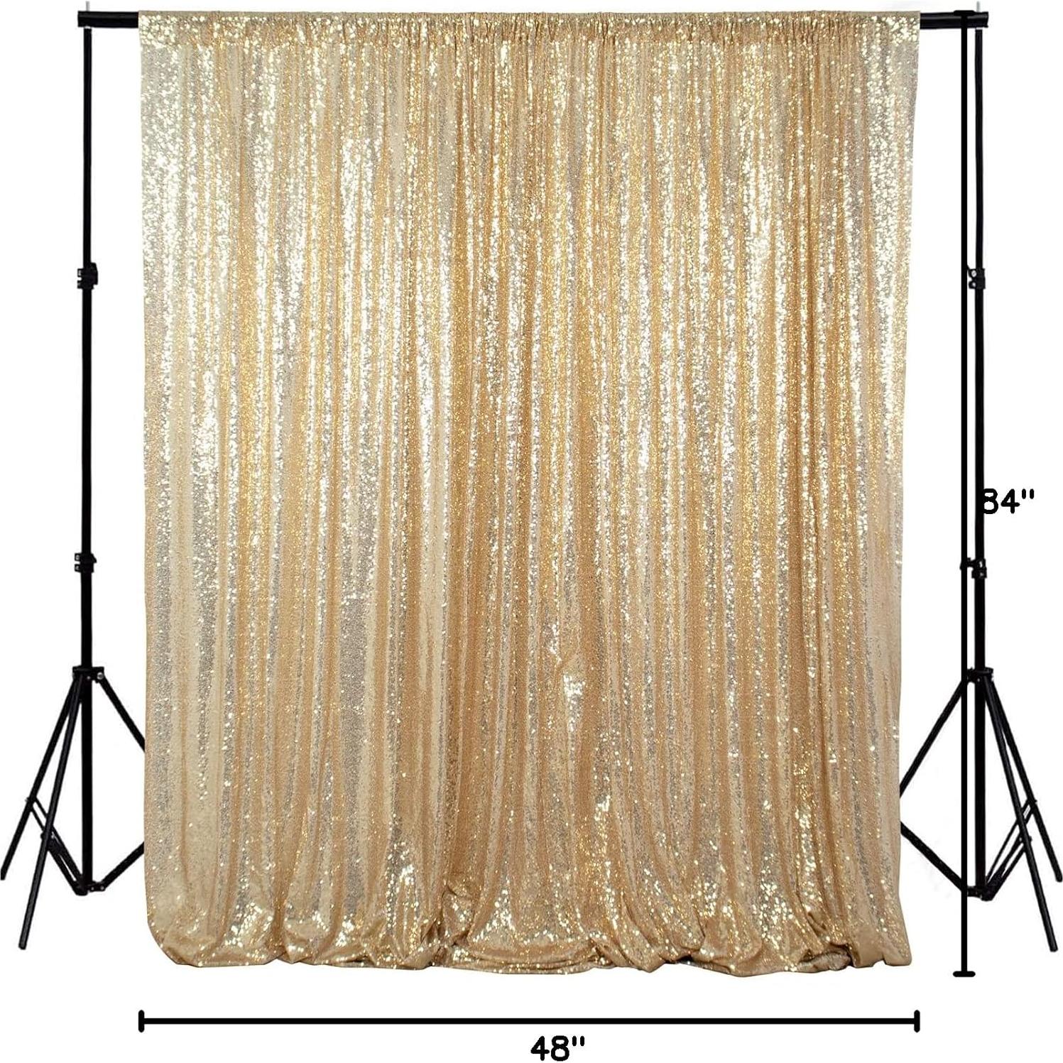 Fondo de Lentejuelas Doradas Claras ShinyBeauty 1.22x2.13m