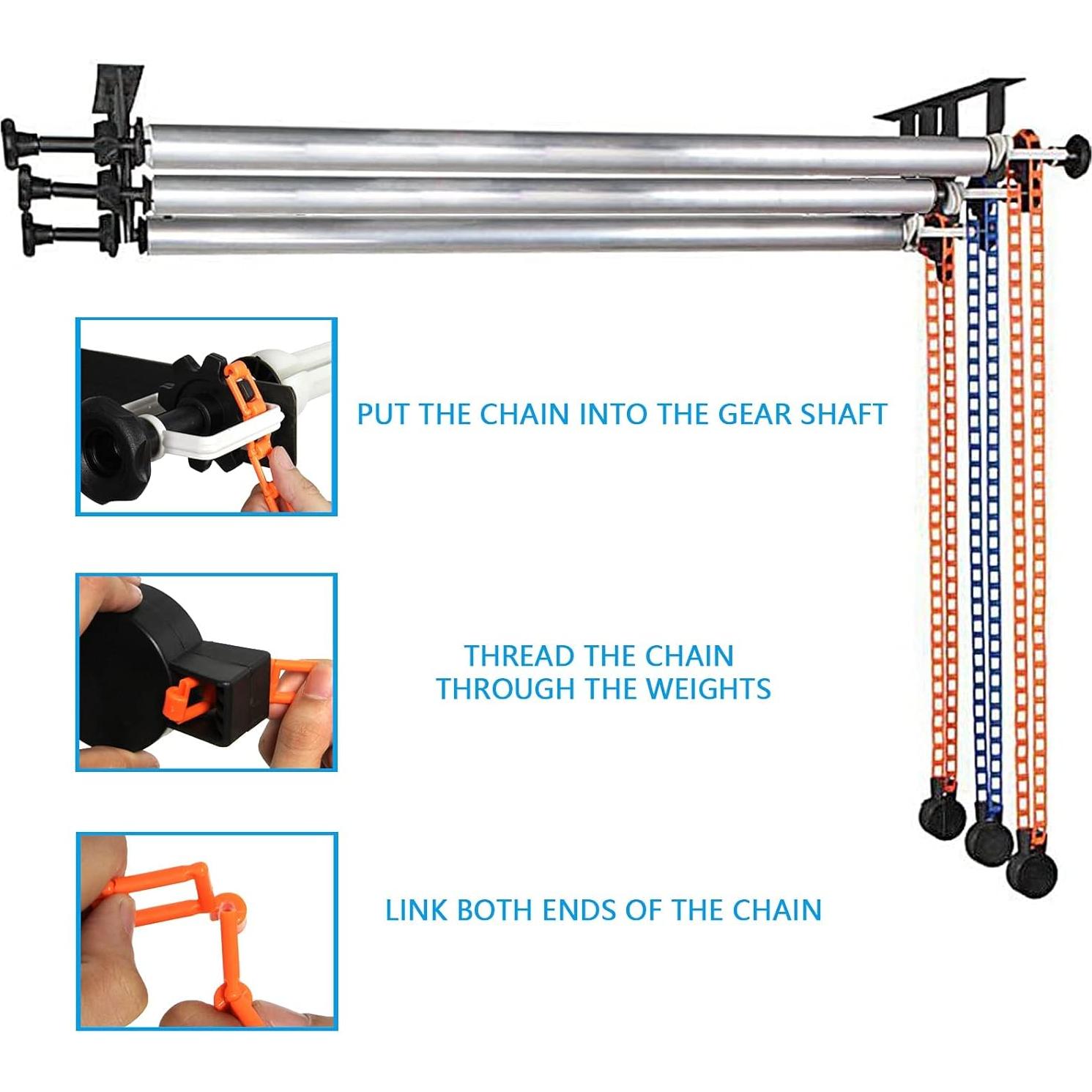 Soporte de Pared para Fondos de Fotografía YunDZ 3 Rodillos