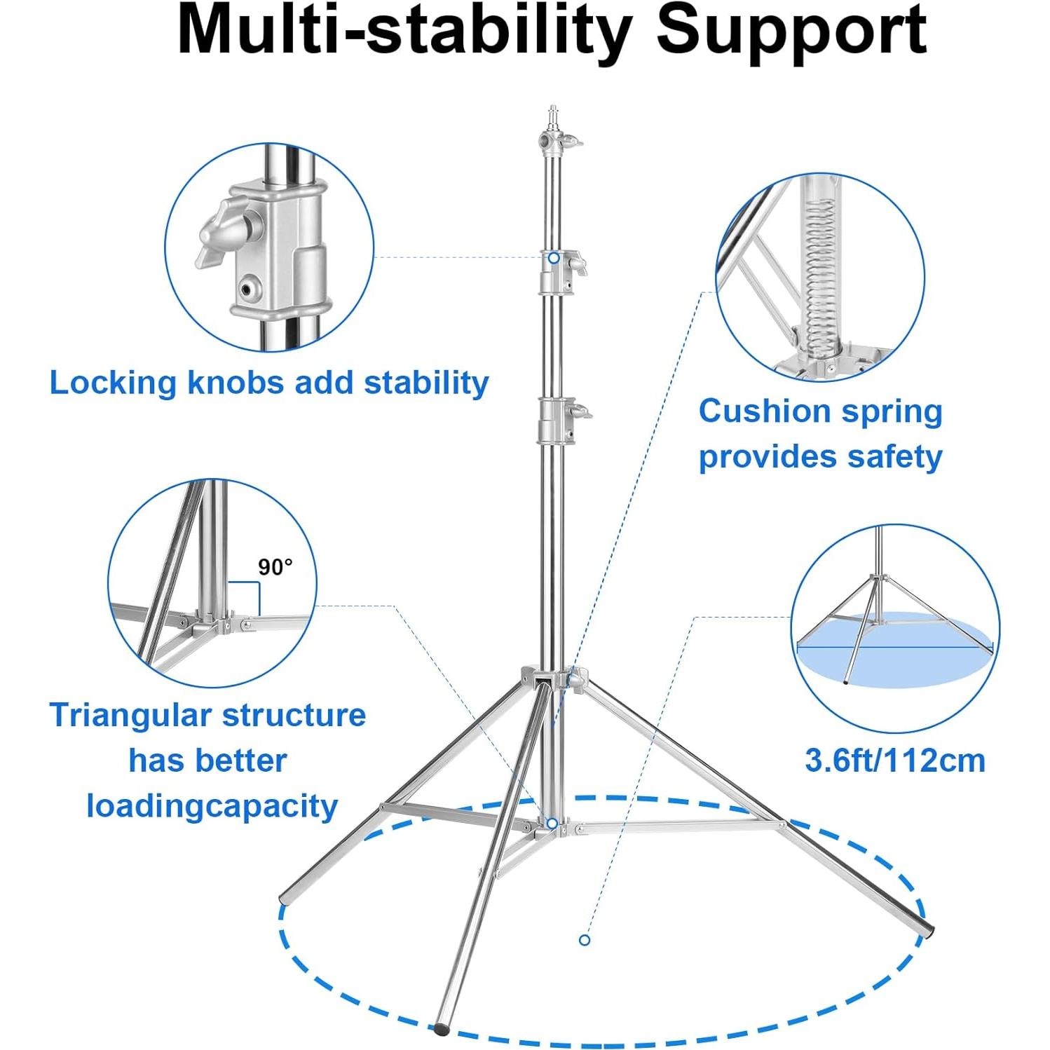 Soporte de Luz Selens 2.8 m Acero Inoxidable Plegable 10 kg
