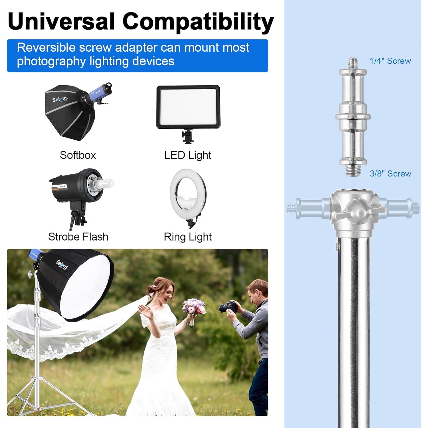 Soporte de Luz Selens 2.8 m Acero Inoxidable Plegable 10 kg