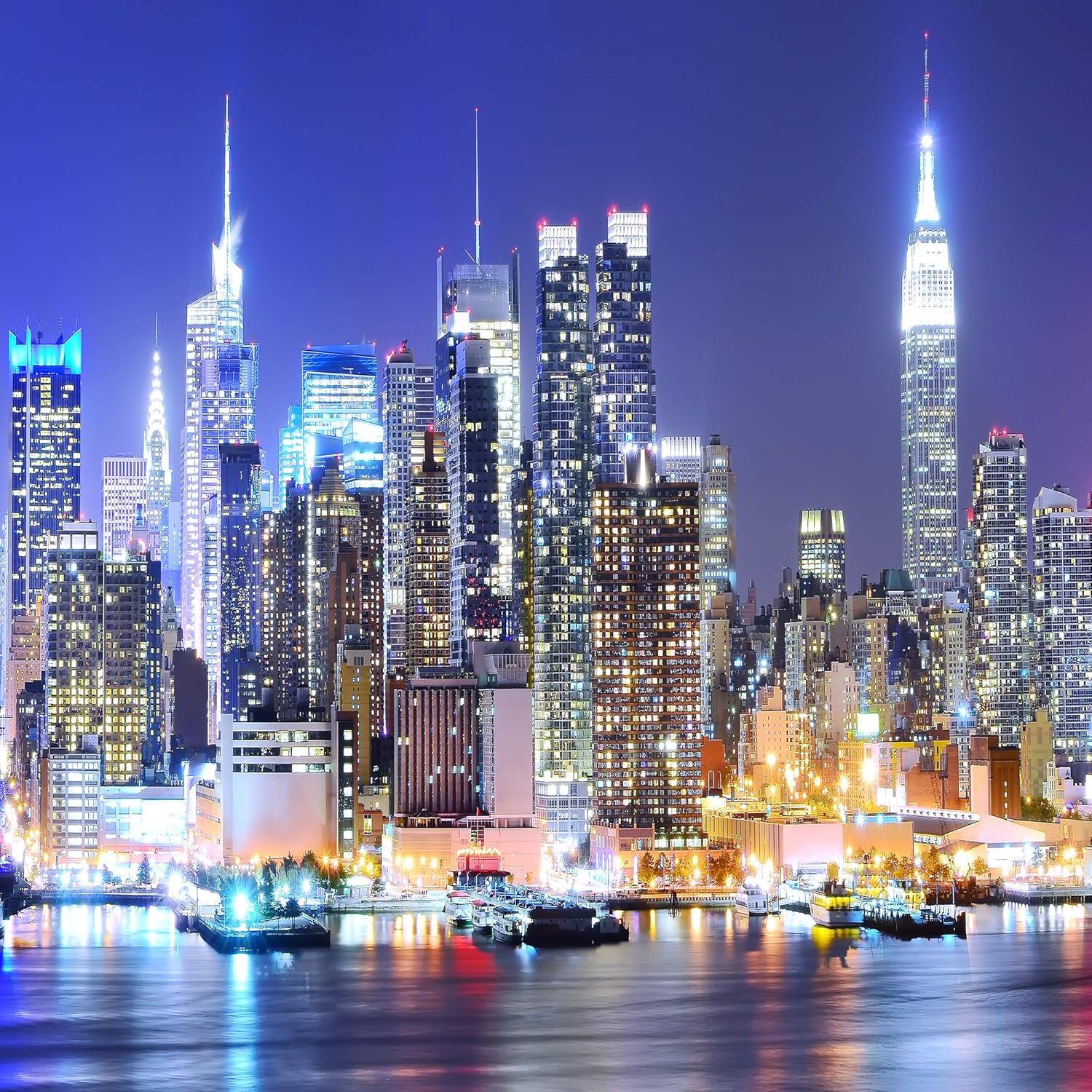Fondo de Vinilo 10x10ft MTMETY Nueva York Nocturno