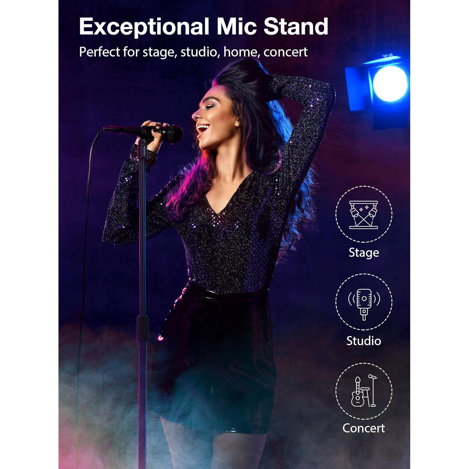 Soporte de Micrófono InnoGear MS250D, Paquete de 2, Altura Ajustable 86.36-152.4 cm