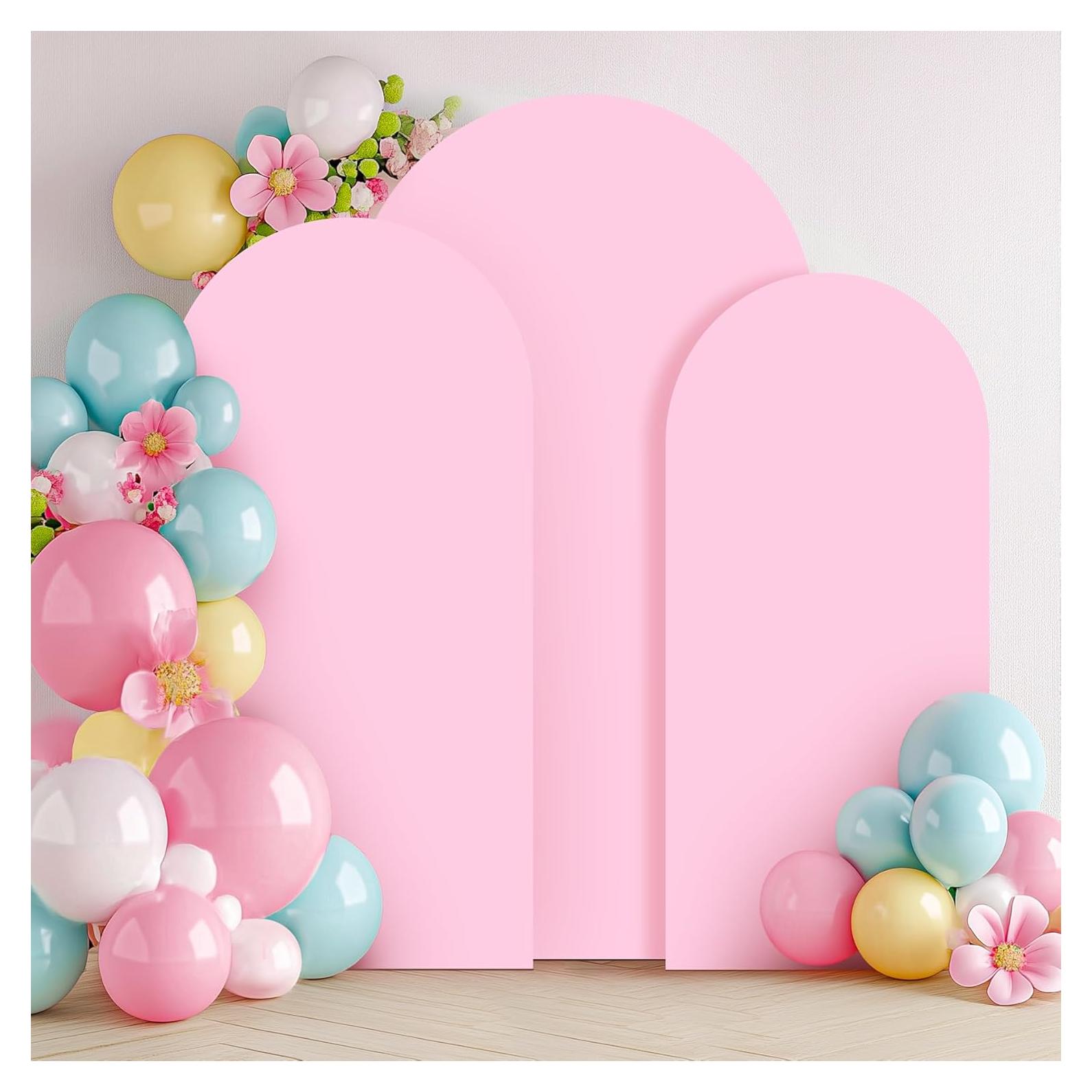 Juego de 3 Fundas de Arco Spandex Rosa Bebé 1.83m 1.52m 1.22m