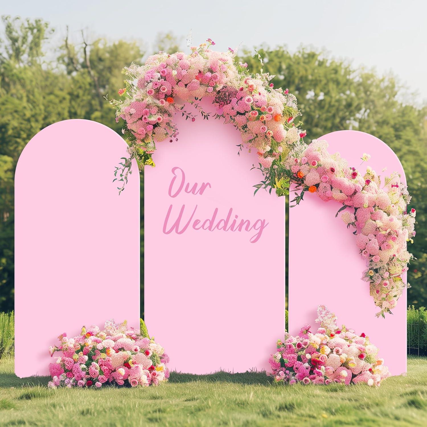 Juego de 3 Fundas de Arco Spandex Rosa Bebé 1.83m 1.52m 1.22m