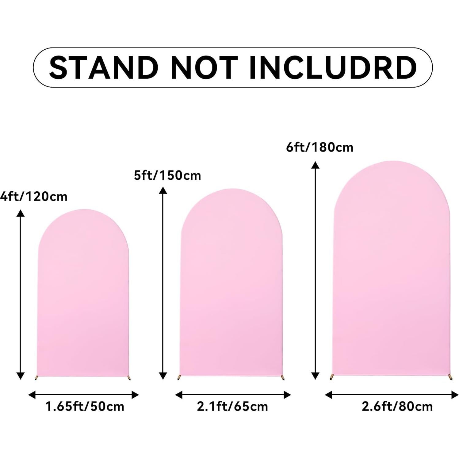 Juego de 3 Fundas de Arco Spandex Rosa Bebé 1.83m 1.52m 1.22m