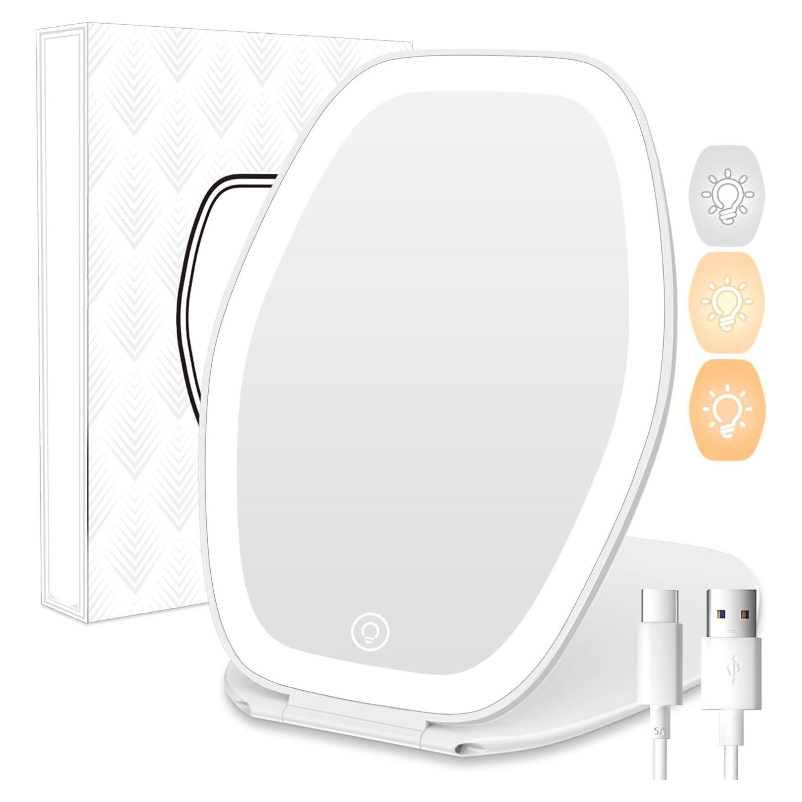 Espejo de Maquillaje COSYGLOW Hexagonal con Luz LED 3 Colores