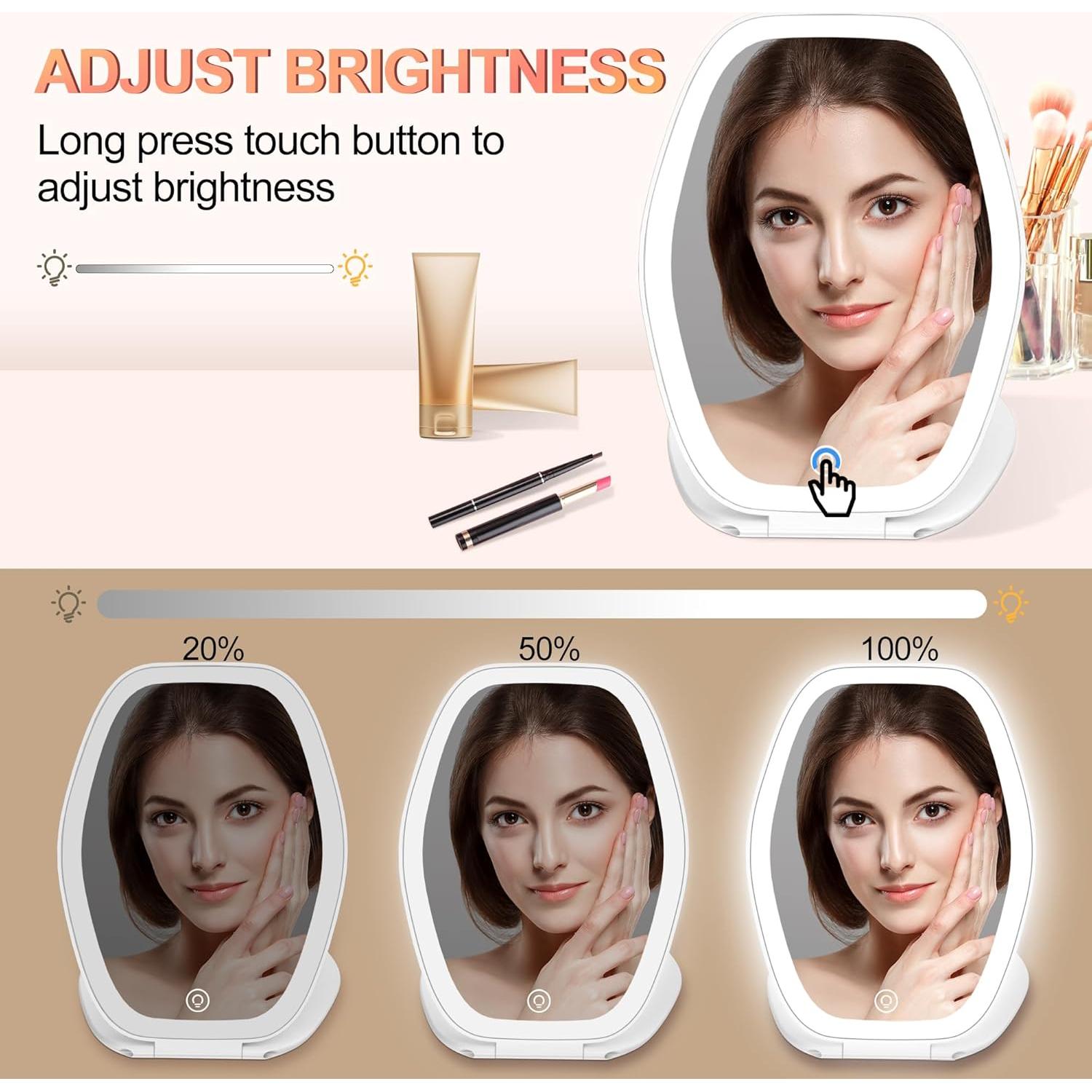 Espejo de Maquillaje COSYGLOW Hexagonal con Luz LED 3 Colores