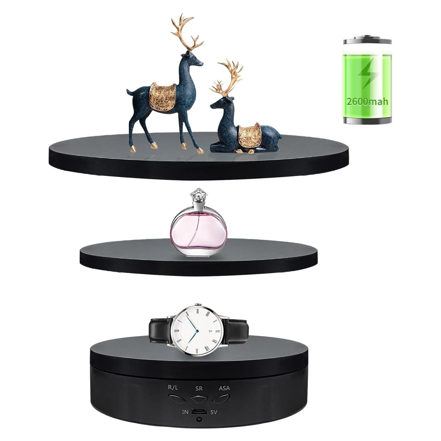 Soporte de Exhibición Rotatorio ZLMONDEE 3 en 1 Negro 22 kg