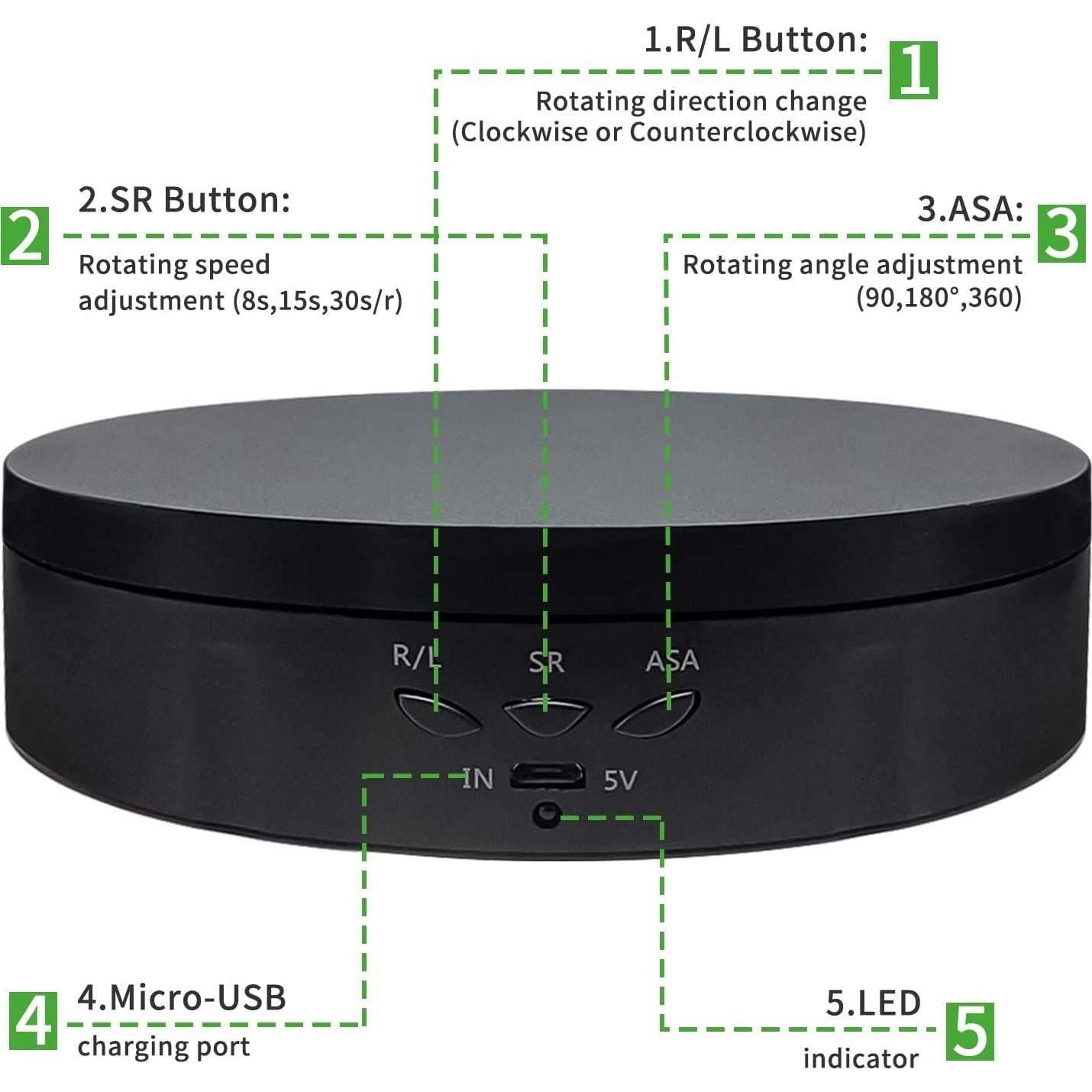 Soporte de Exhibición Rotatorio ZLMONDEE 3 en 1 Negro 22 kg