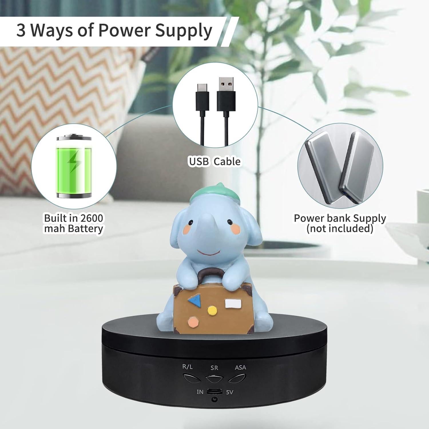 Soporte de Exhibición Rotatorio ZLMONDEE 3 en 1 Negro 22 kg