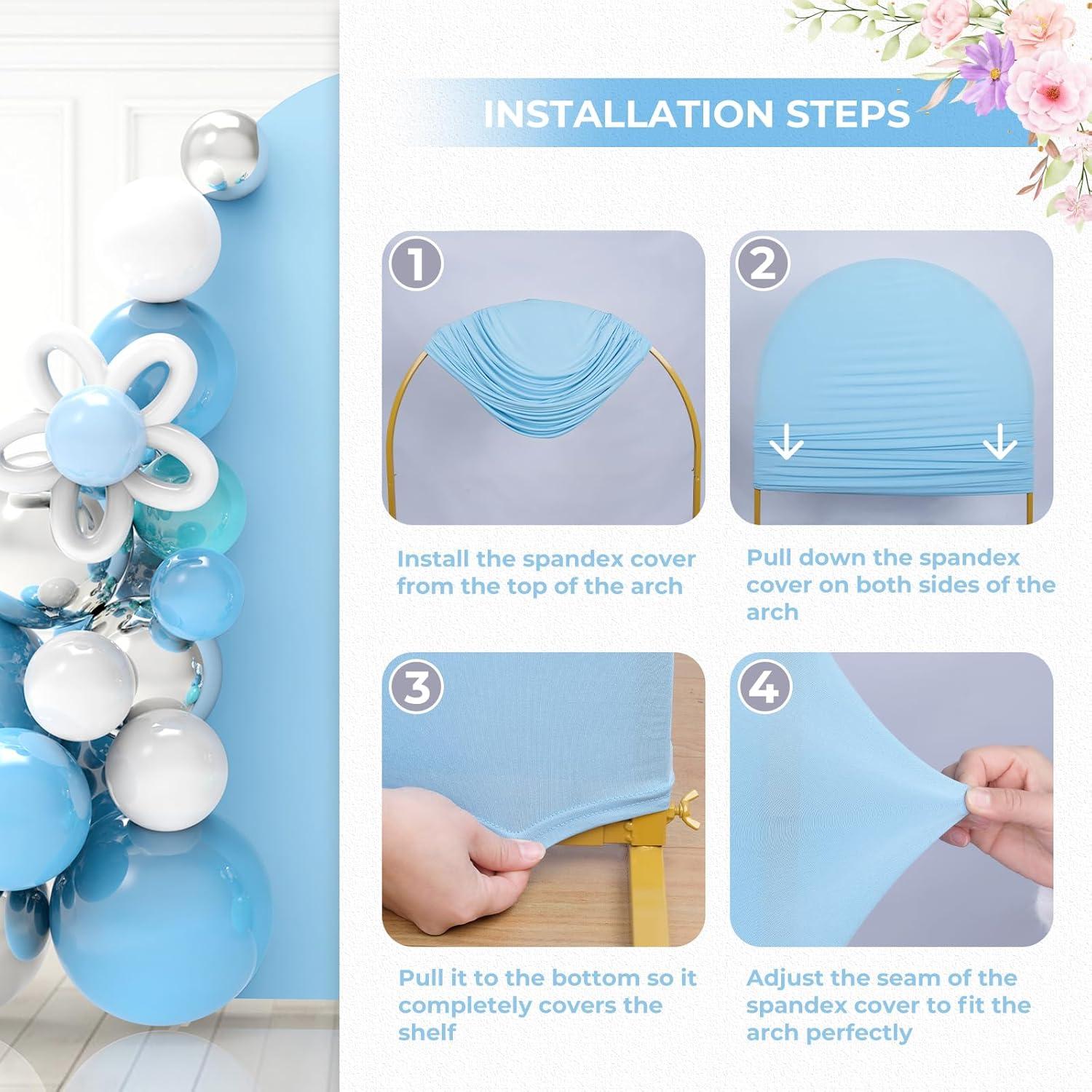 Cubierta de Arco de Boda Babenest 2.18m Azul Bebé Spandex