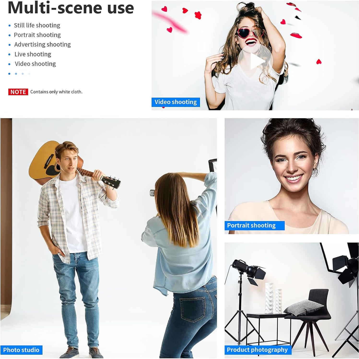 Fondo de Estudio Fotográfico Neewer 1.8x2.8m Blanco 100% Poliéster