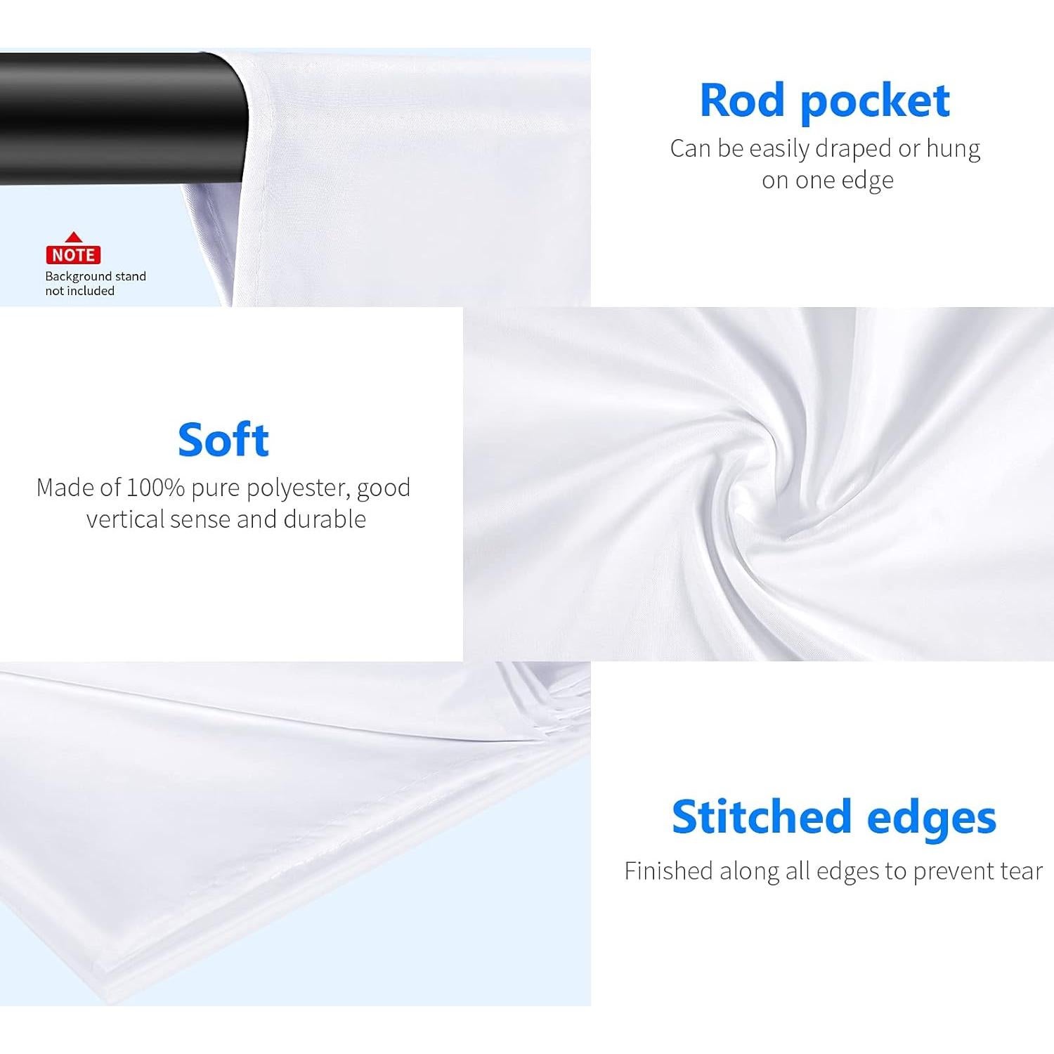 Fondo de Estudio Fotográfico Neewer 1.8x2.8m Blanco 100% Poliéster