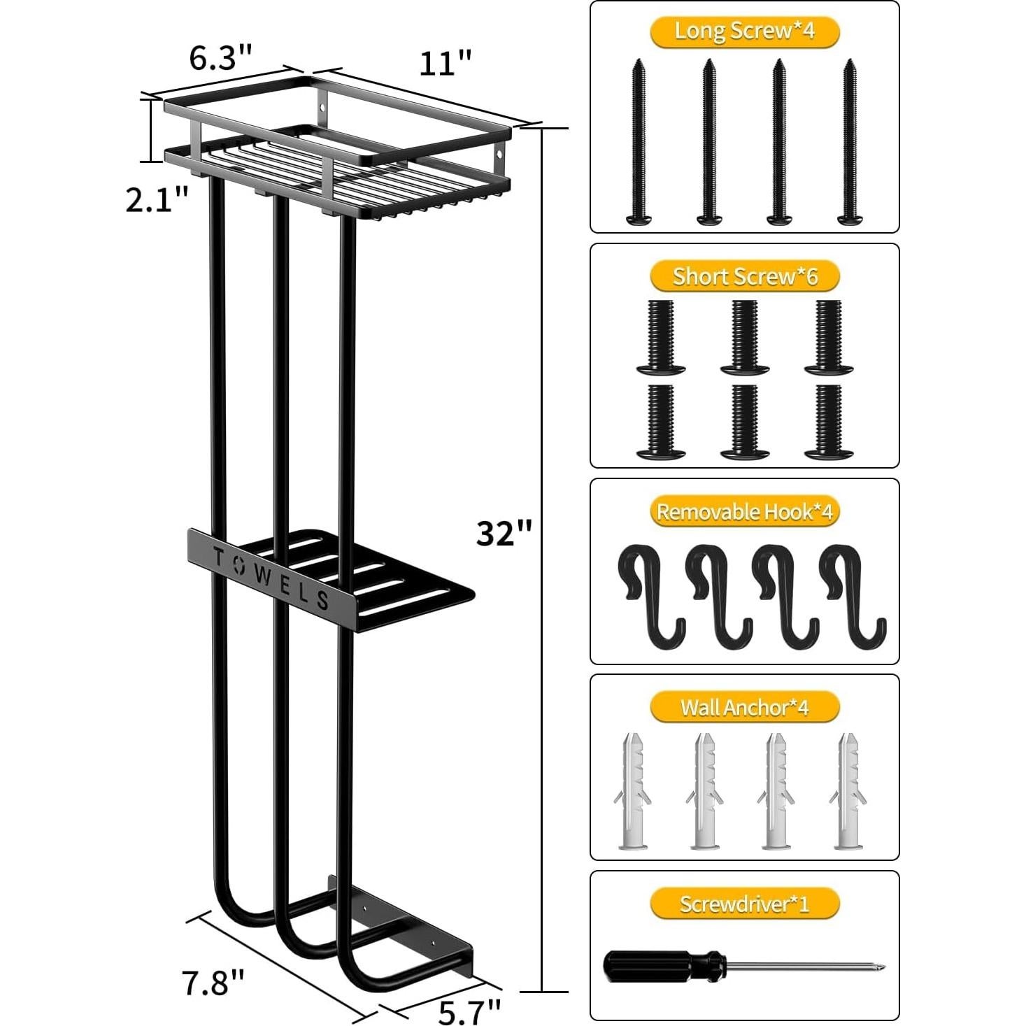 Estante de Almacenamiento GAGUIUP para Baño con 3 Barras