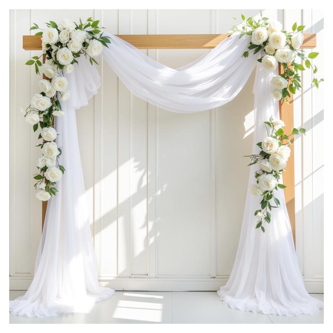 Tela de Drapería LINXTAR para Arco de Boda Blanca 76.2 cm x 5.49 m