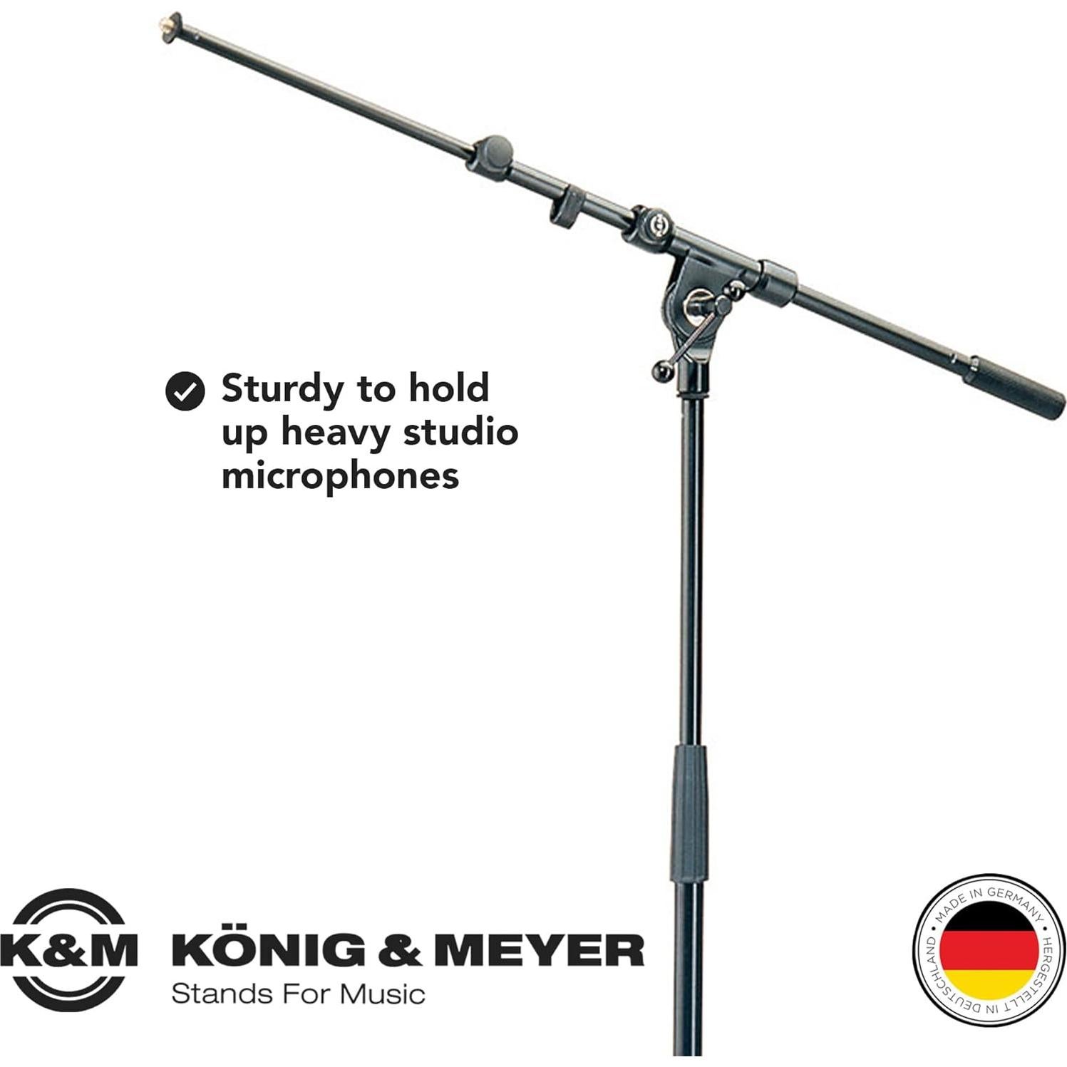 Soporte de Micrófono K&M 21090 - Trípode Ajustable Profesional