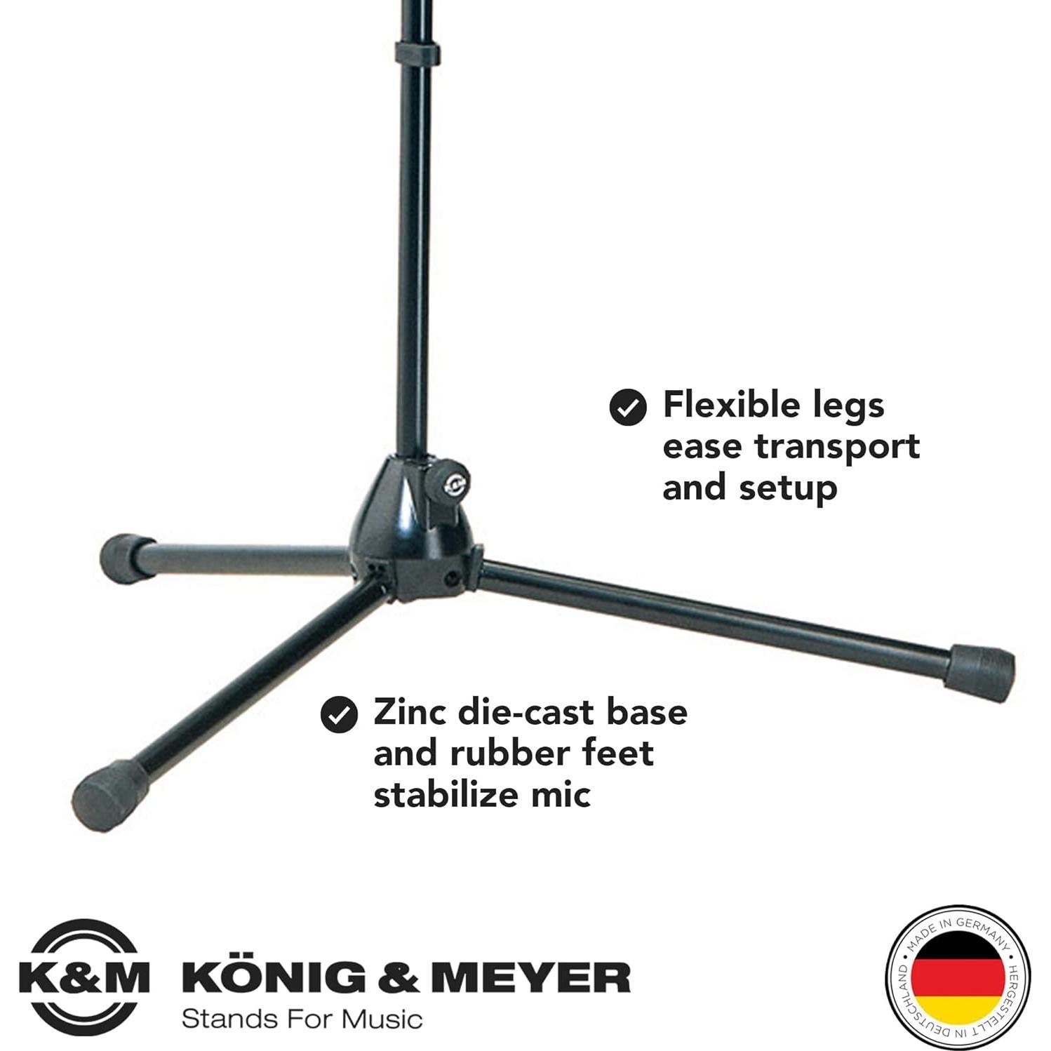 Soporte de Micrófono K&M 21090 - Trípode Ajustable Profesional